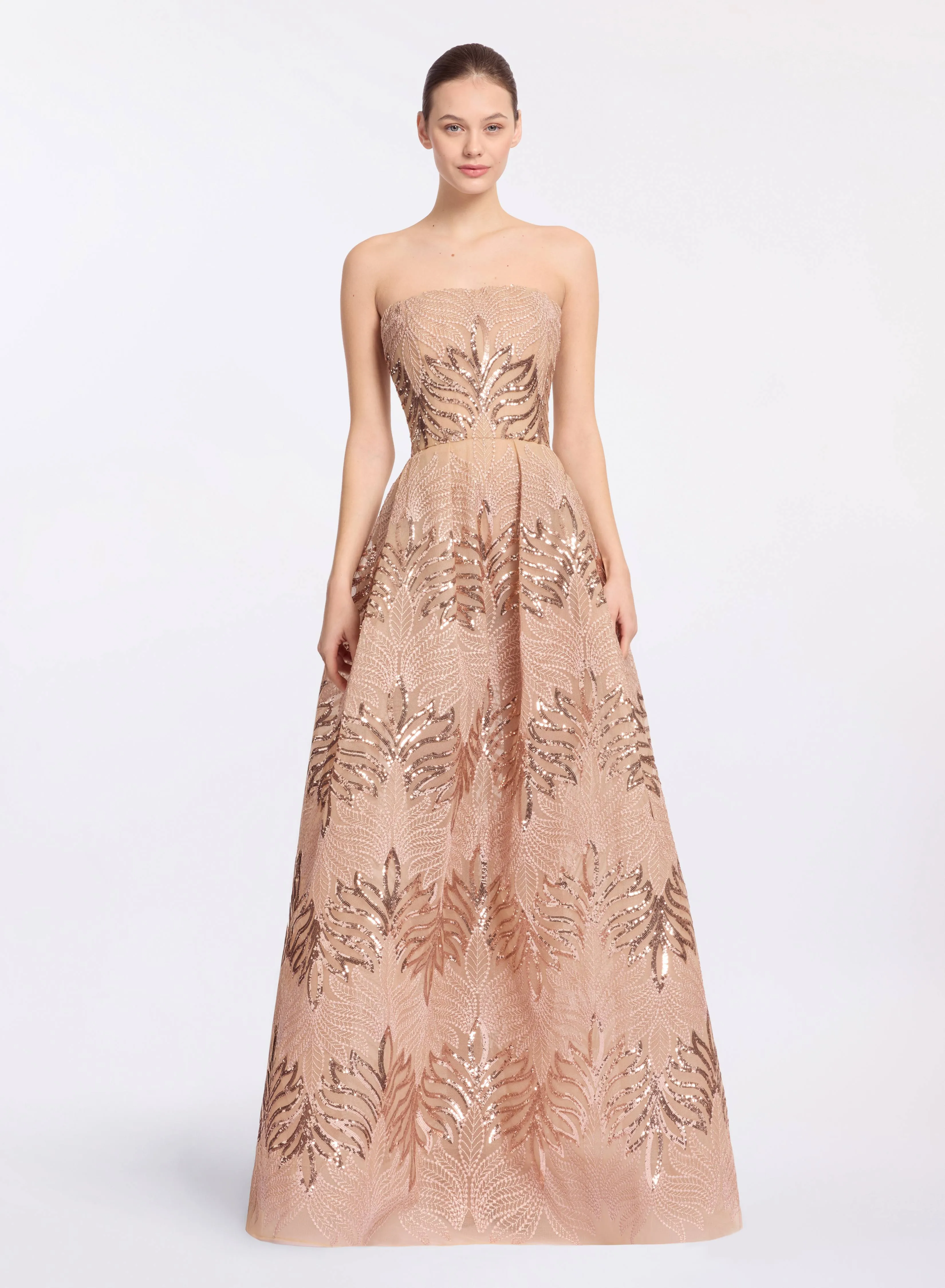 Sequin Embroidered Strapless Gown sold by Elie Saab