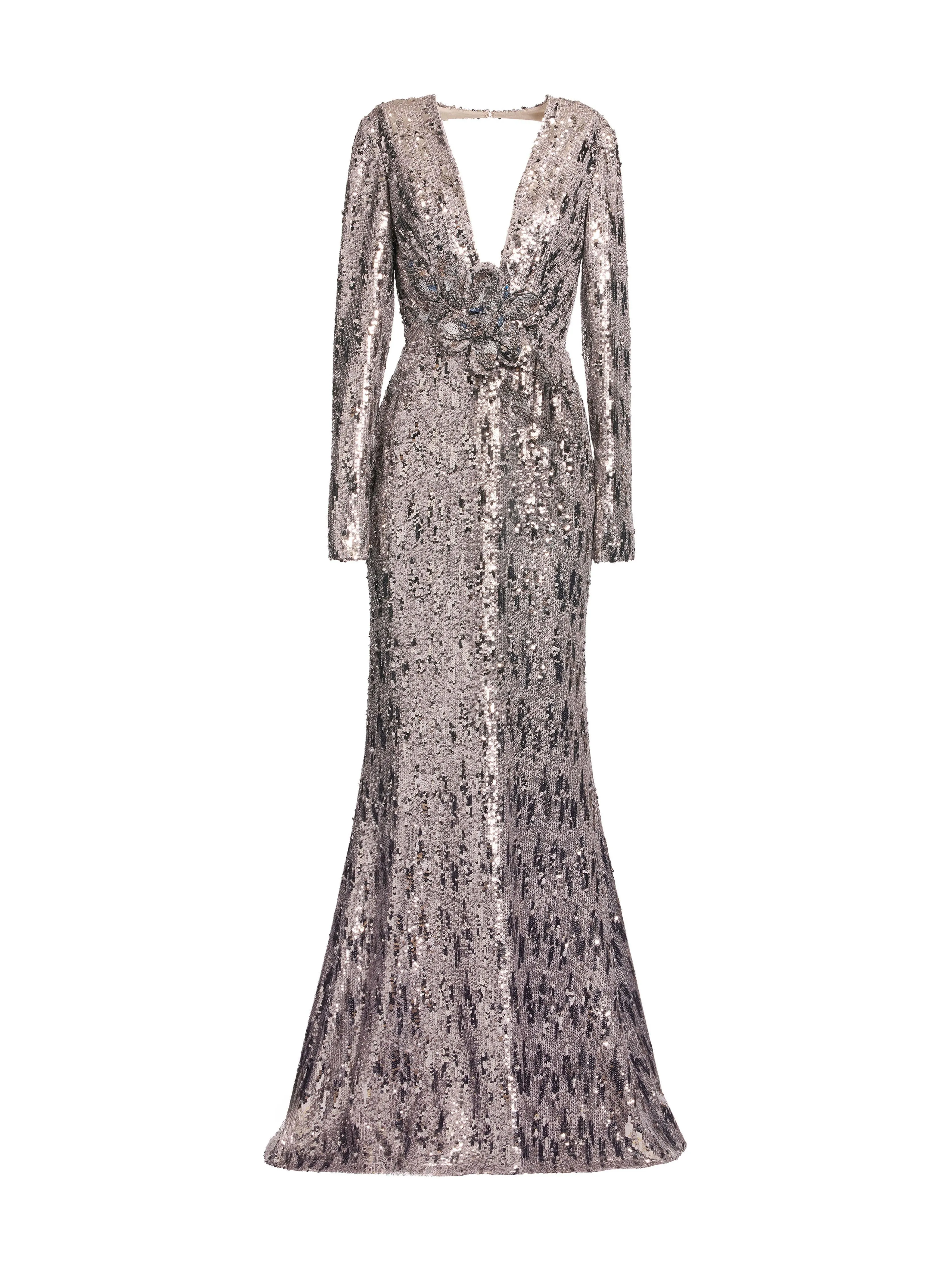 Sequin Embellished Open-Back Dress sold by Elie Saab product image thumbnail 3