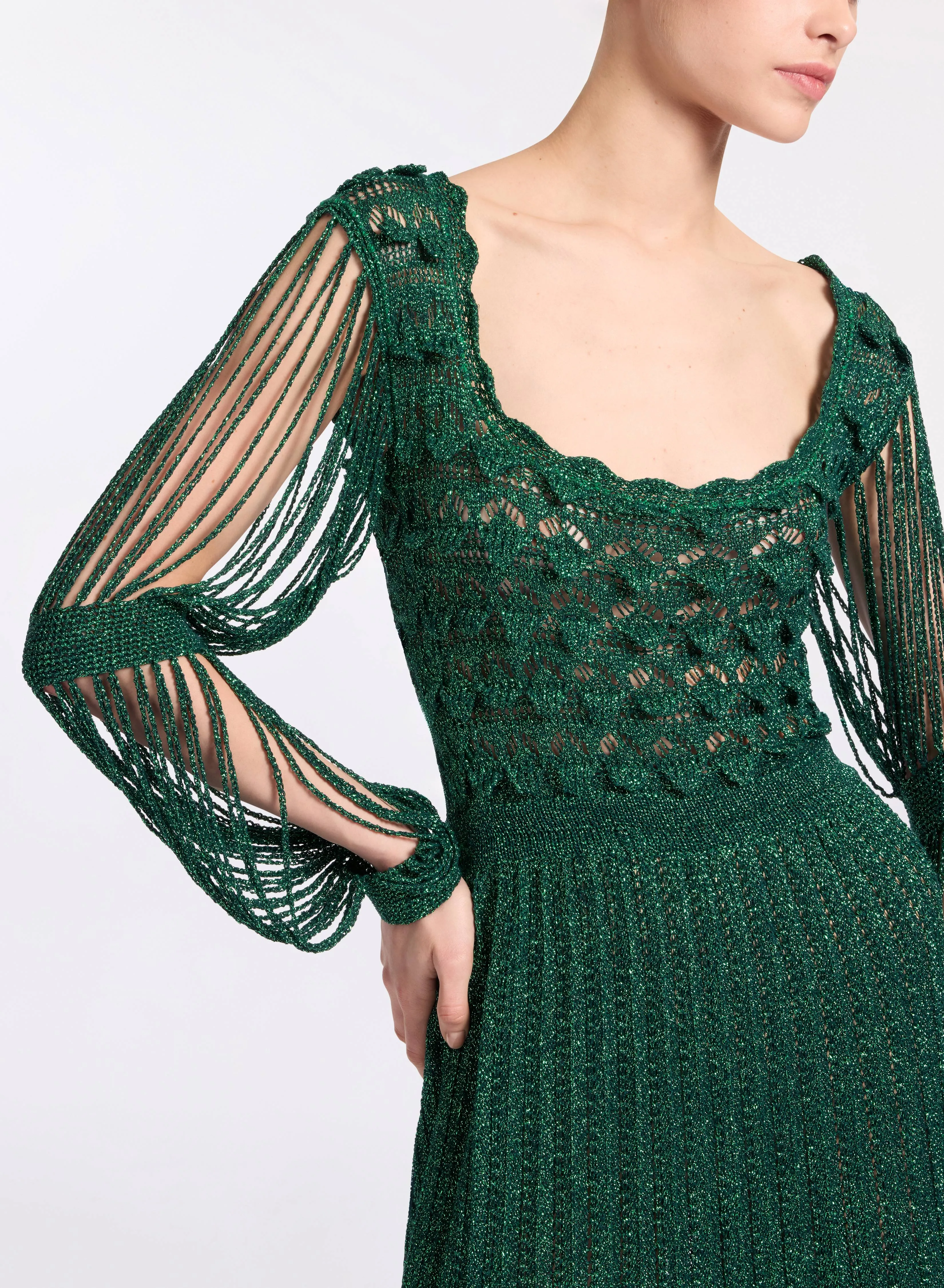 Absinthe Green Crochet Dress sold by Elie Saab product image thumbnail 5