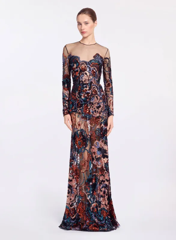 Floral Embroidered Sequin Dress sold by Elie Saab