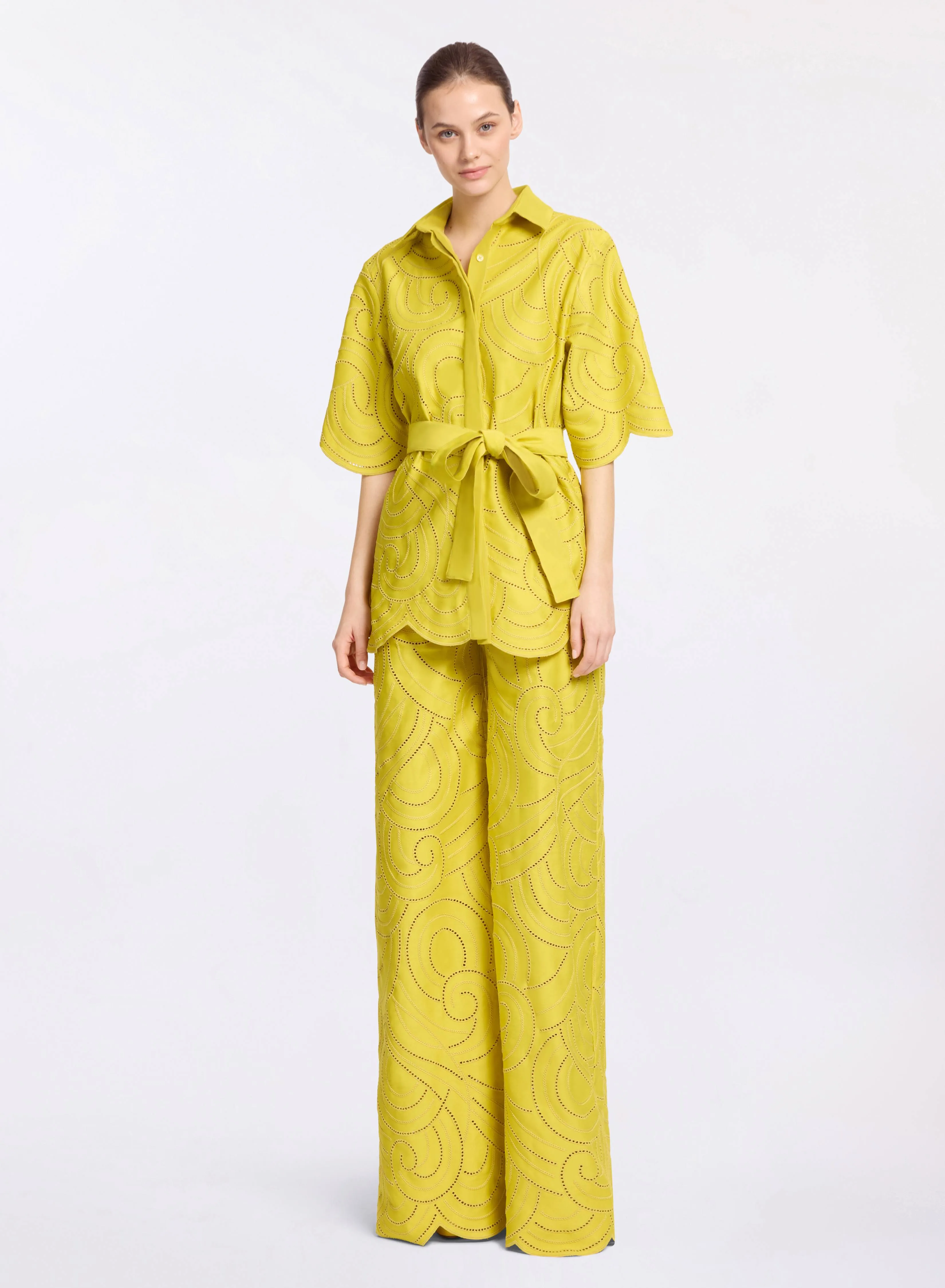 Swirl Embroidered Cotton Pants sold by Elie Saab product image thumbnail 3