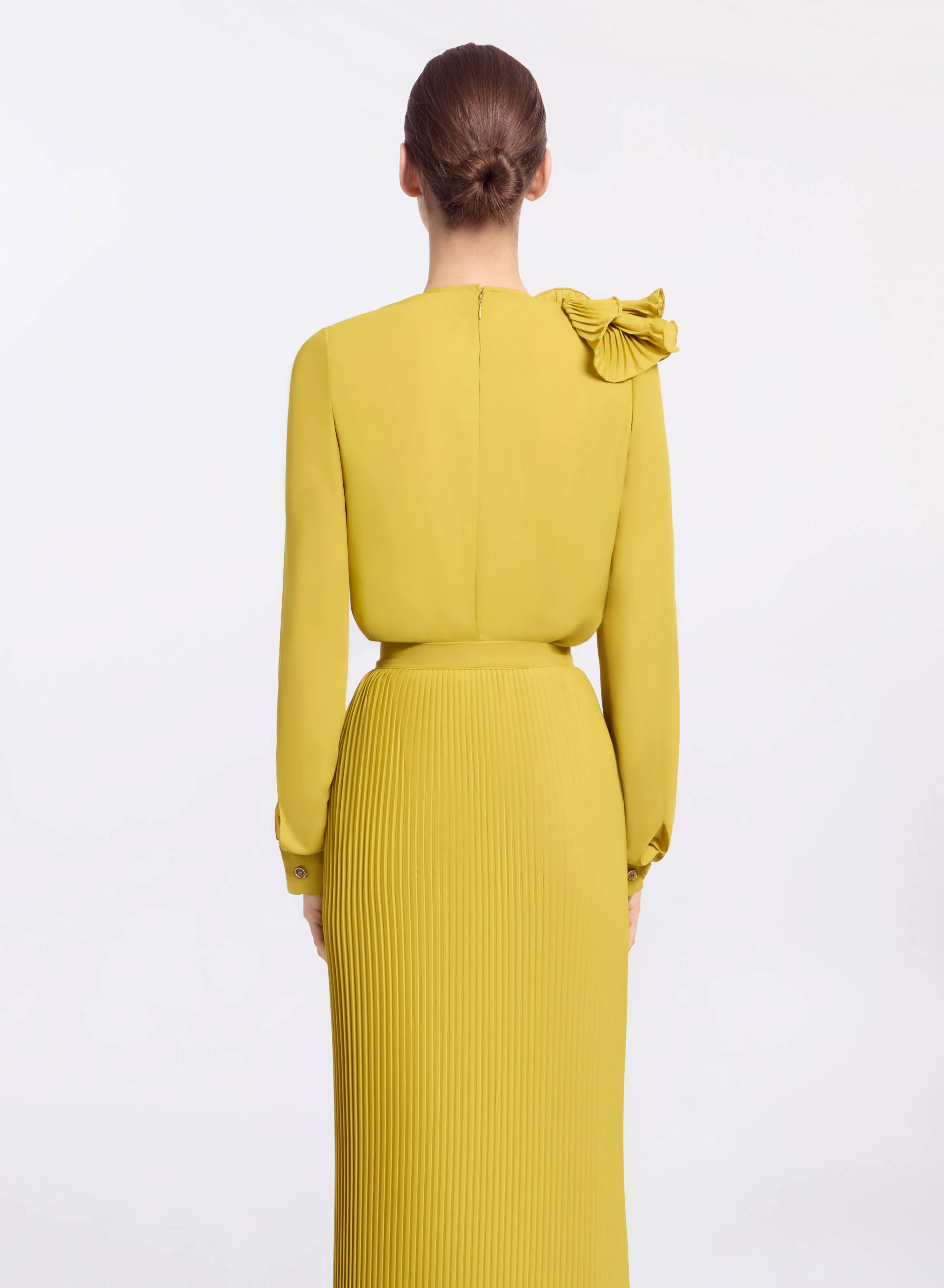 Pleated Ruffle Chiffon Shirt sold by Elie Saab product image thumbnail 2