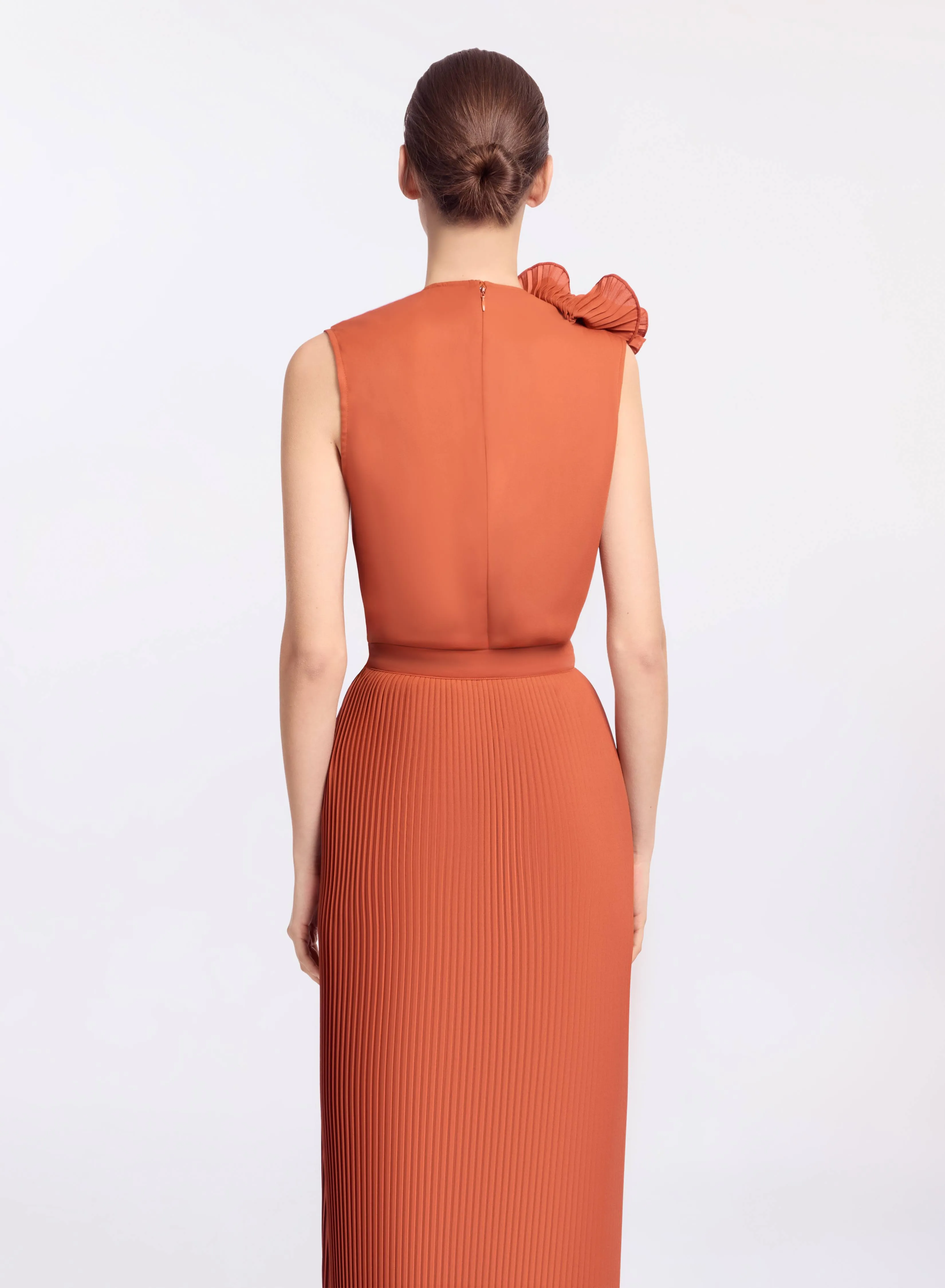 Pleated Ruffle Chiffon Top sold by Elie Saab product image thumbnail 2