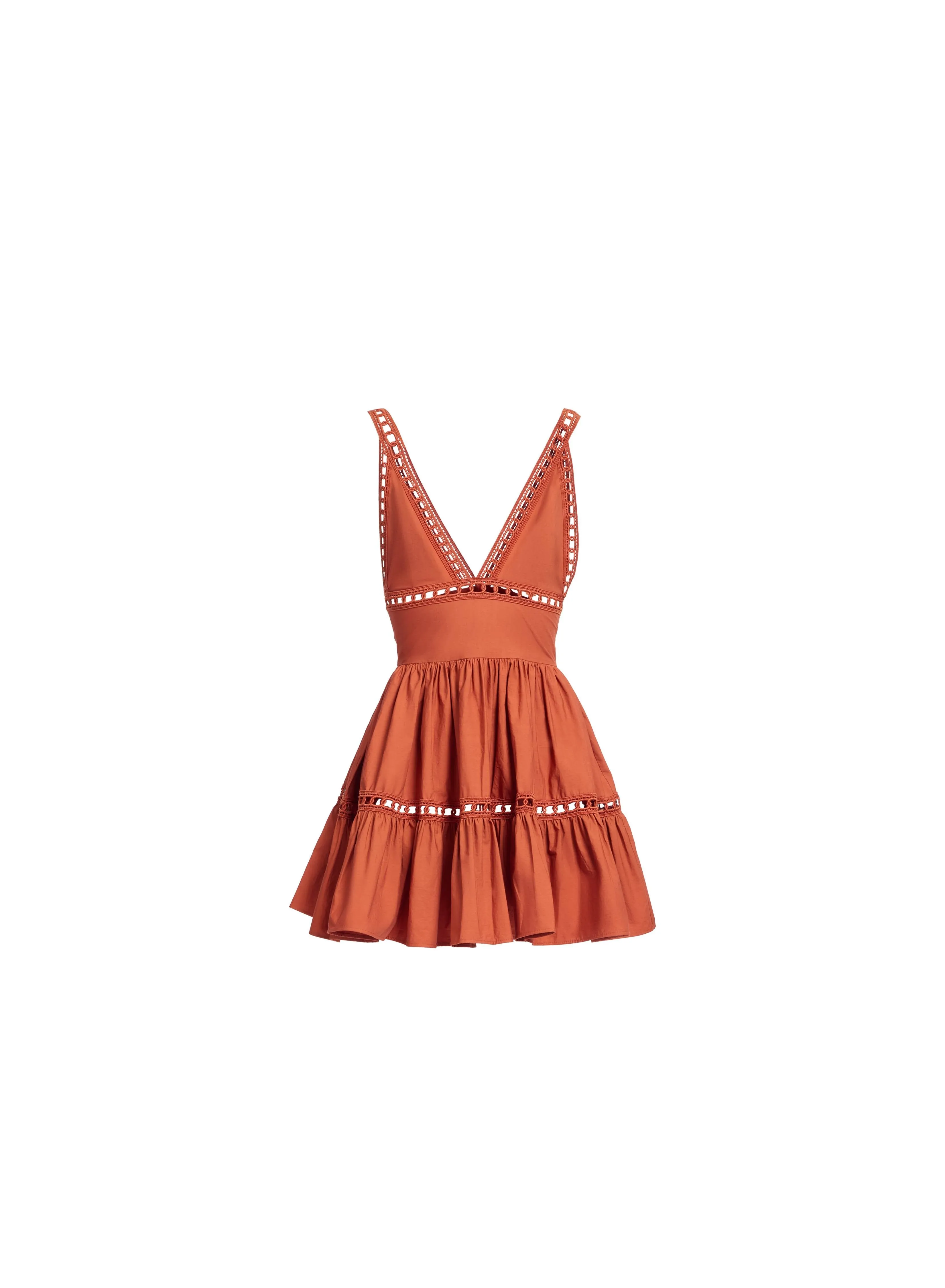 Trim Embellished Cotton Short Dress sold by Elie Saab product image thumbnail 2