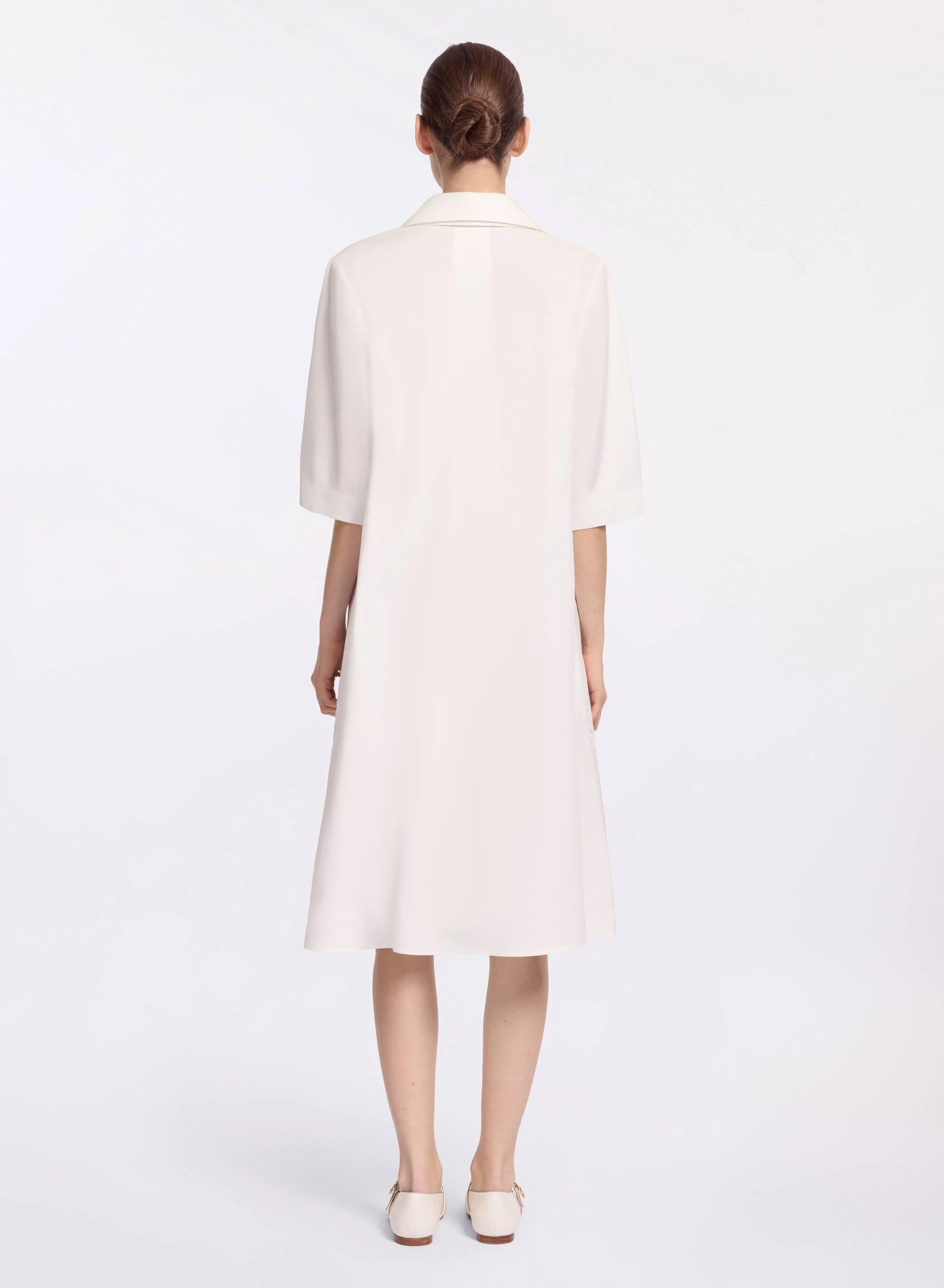 Monogram Embroidered Cotton Shirt Dress sold by Elie Saab product image thumbnail 2