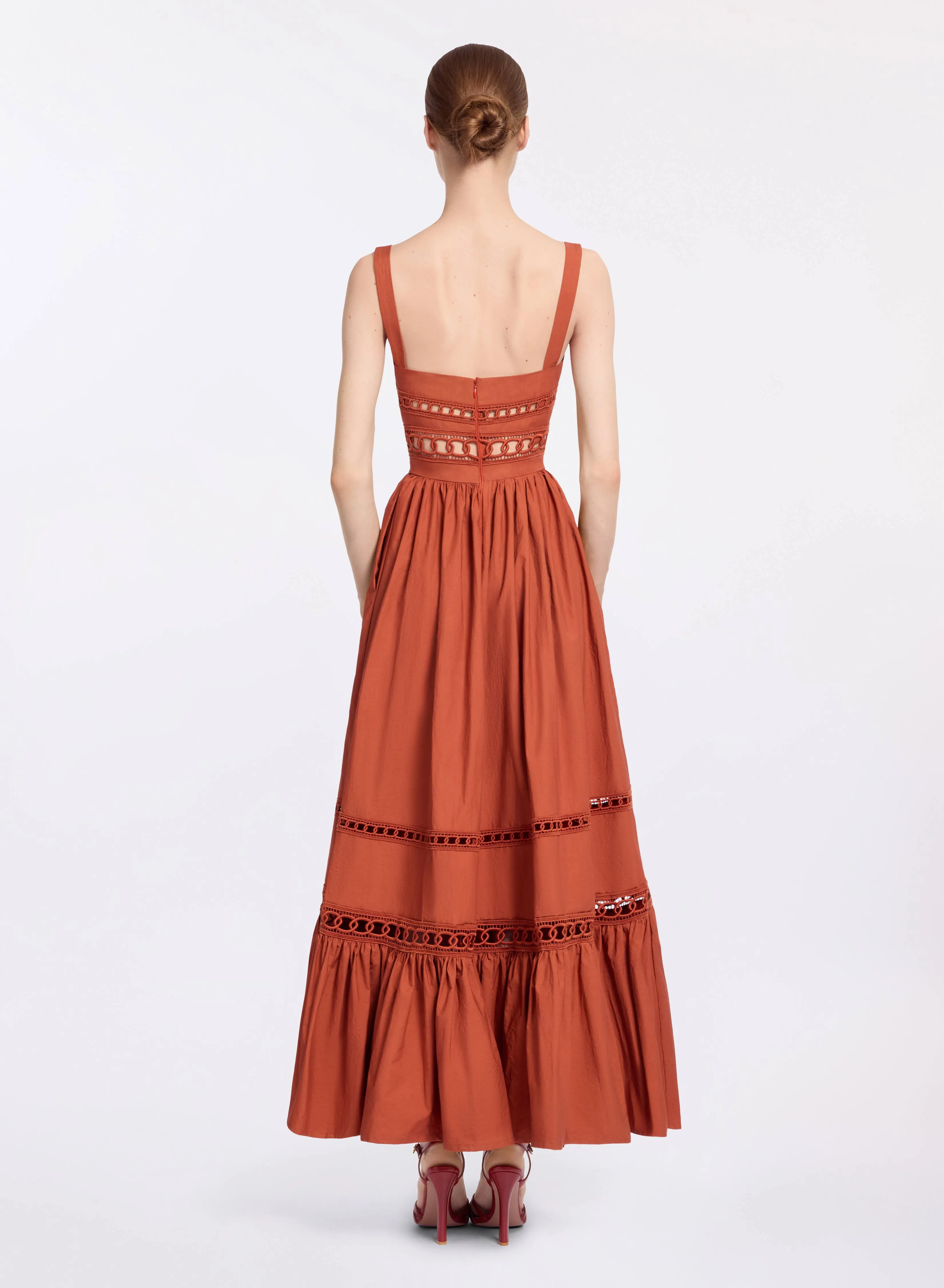Trim Embellished Cotton Midi Dress sold by Elie Saab product image thumbnail 2