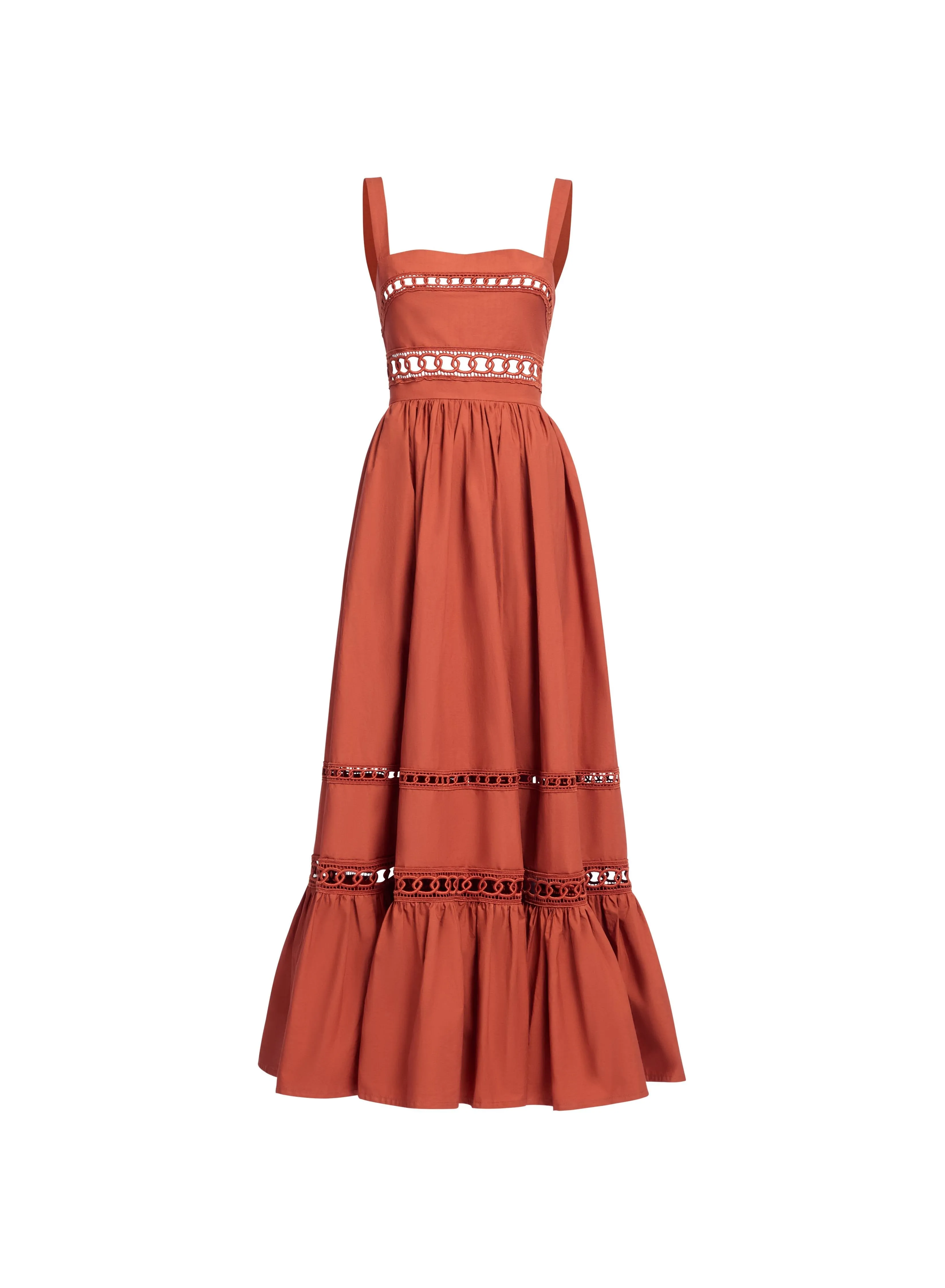 Trim Embellished Cotton Midi Dress sold by Elie Saab product image thumbnail 3