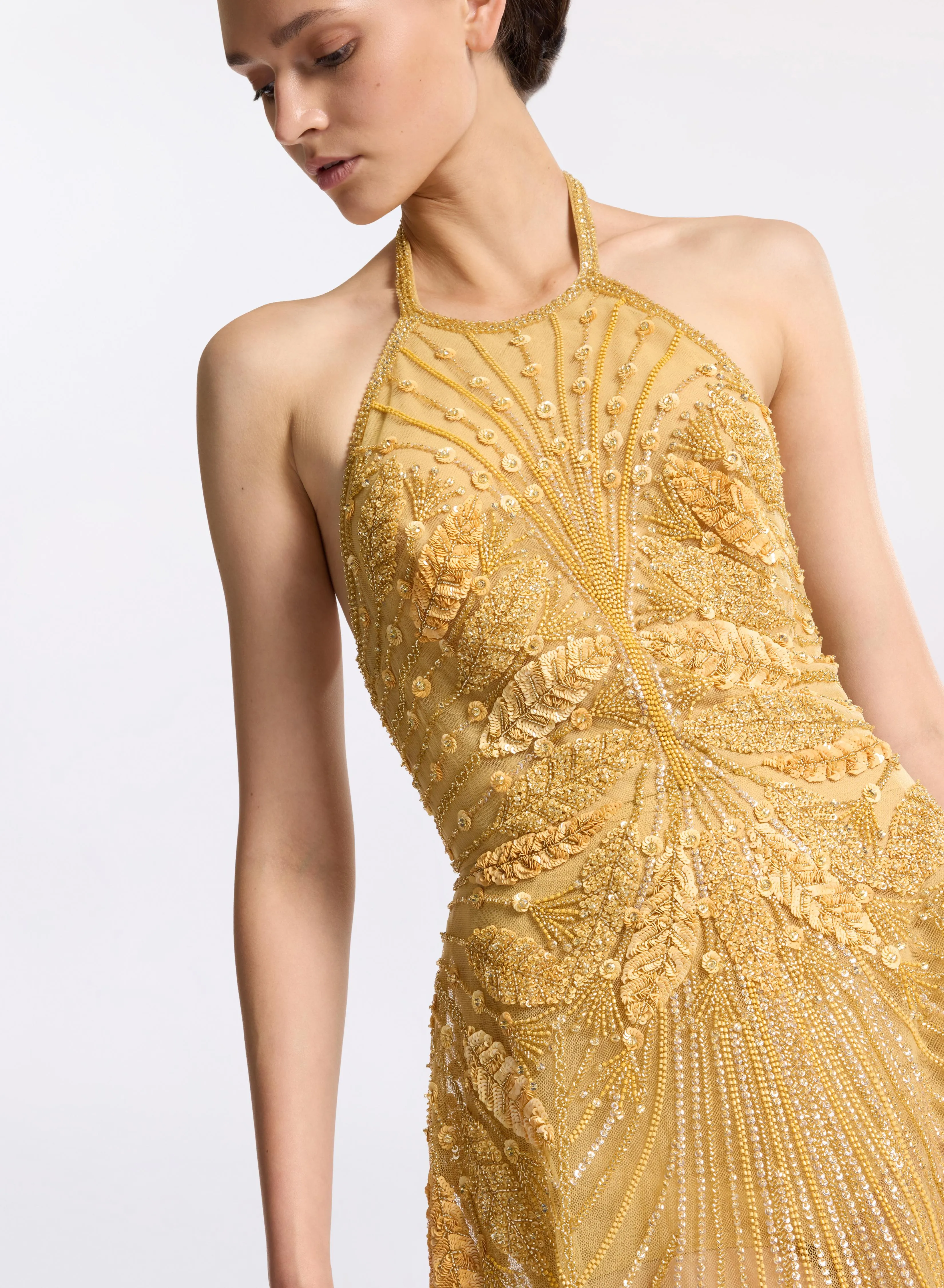 Bead Embroidered Long Dress sold by Elie Saab product image thumbnail 3