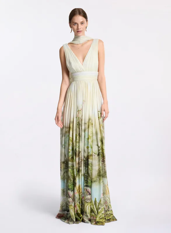 Printed Chiffon Oasis Dress sold by Elie Saab