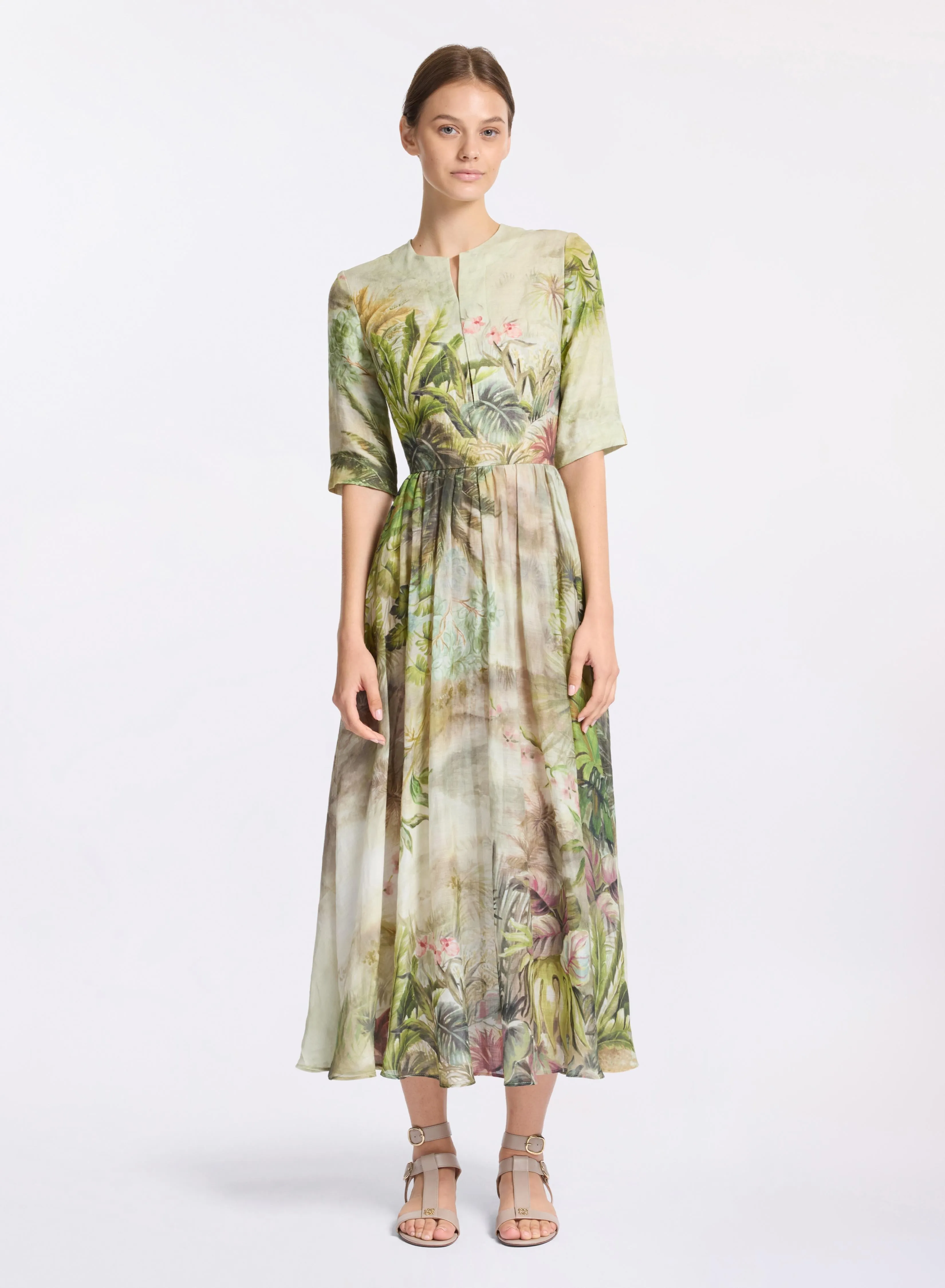 Oasis Printed Linen Dress sold by Elie Saab