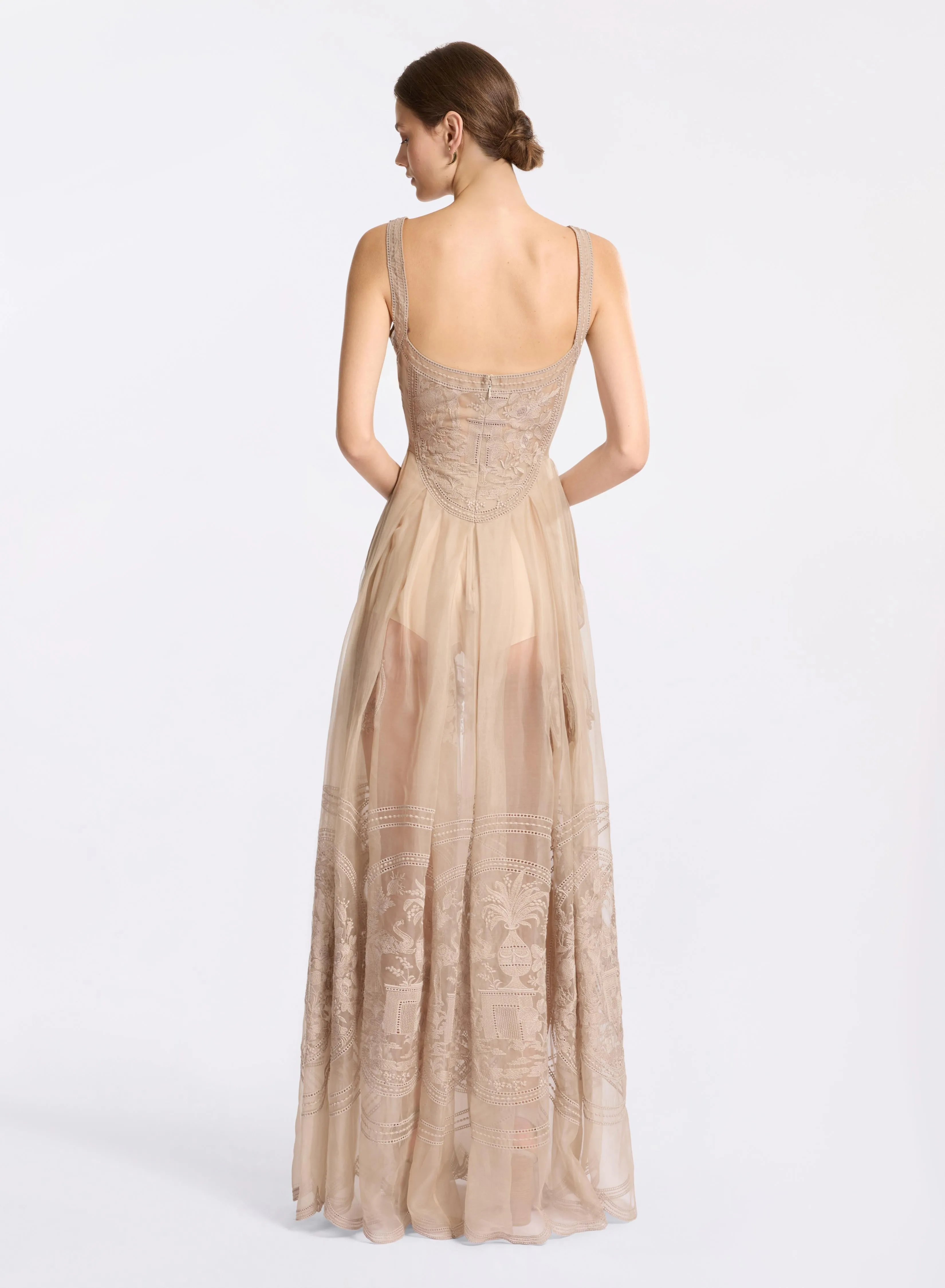 Embroidered Organza Long Dress sold by Elie Saab product image thumbnail 2