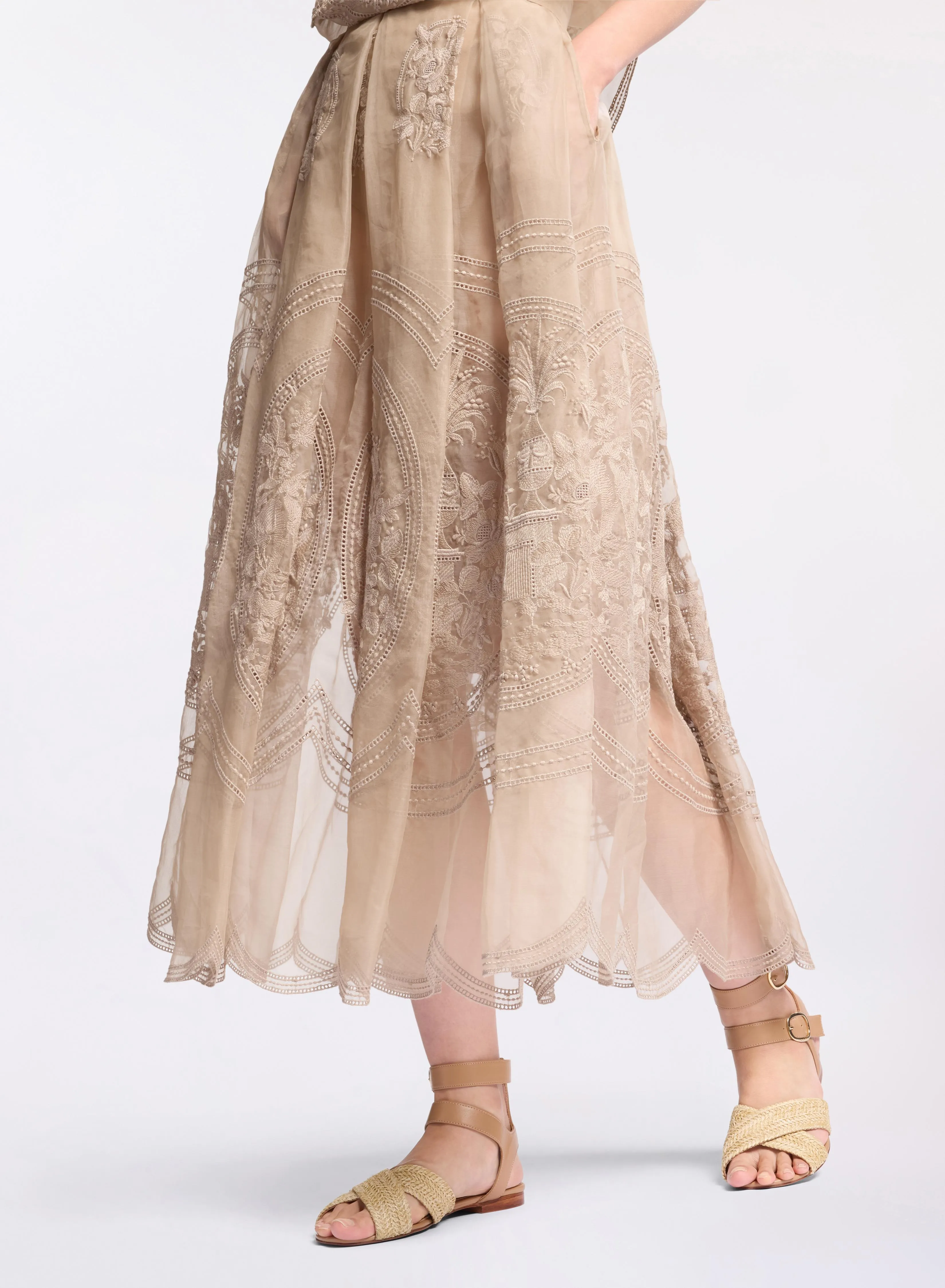 Embroidered Organza Midi Skirt sold by Elie Saab product image thumbnail 3