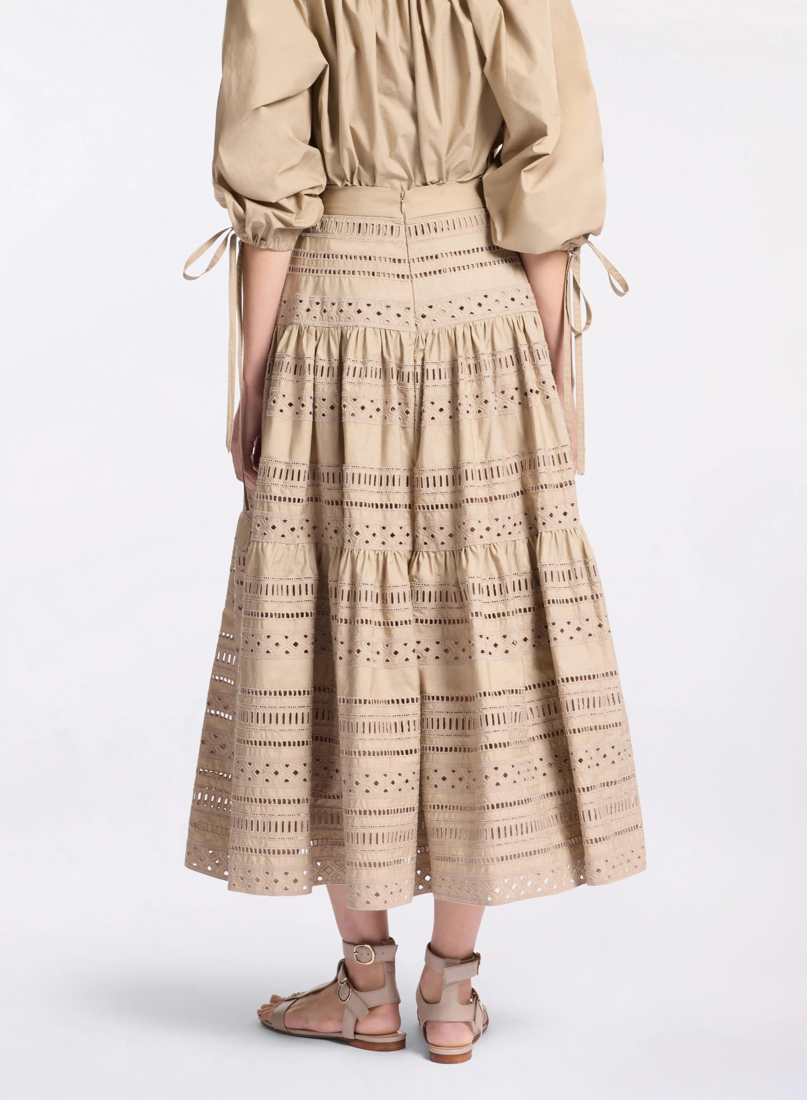 Embroidered Cotton Midi Skirt sold by Elie Saab product image thumbnail 2