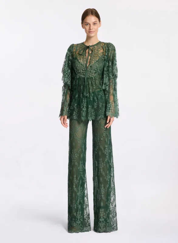Scalloped Lace Shirt sold by Elie Saab