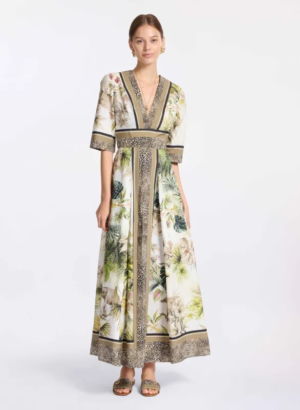 Savannah Print Cotton Dress sold by Elie Saab