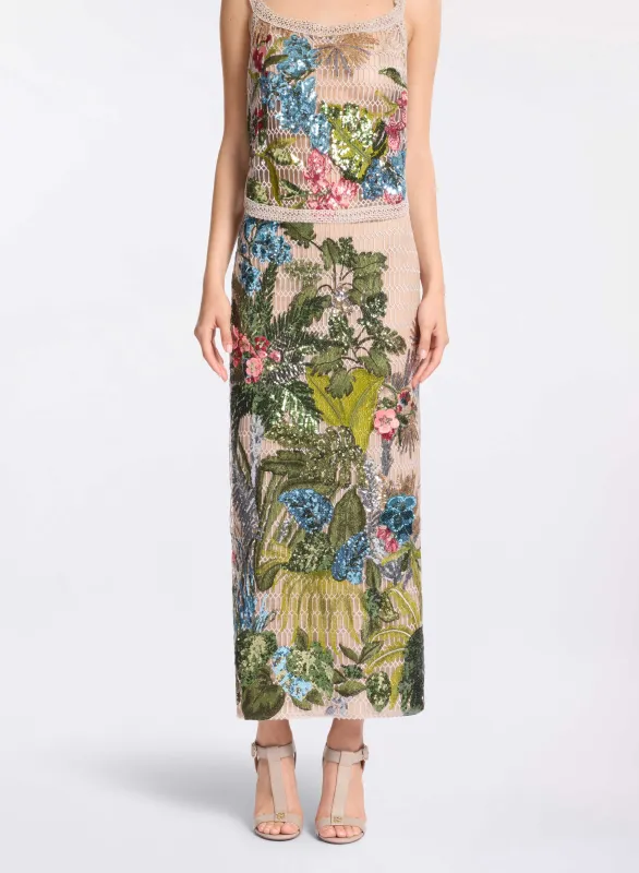Embroidered Tulle Midi Skirt sold by Elie Saab