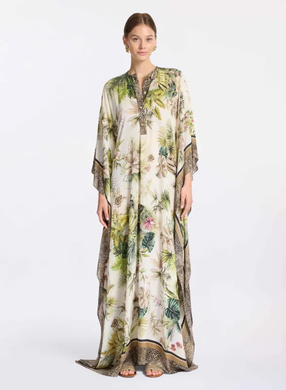 Savannah Print Chiffon Kaftan sold by Elie Saab