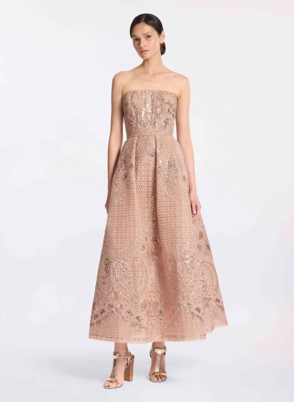 Embroidered Tulle Midi Dress sold by Elie Saab