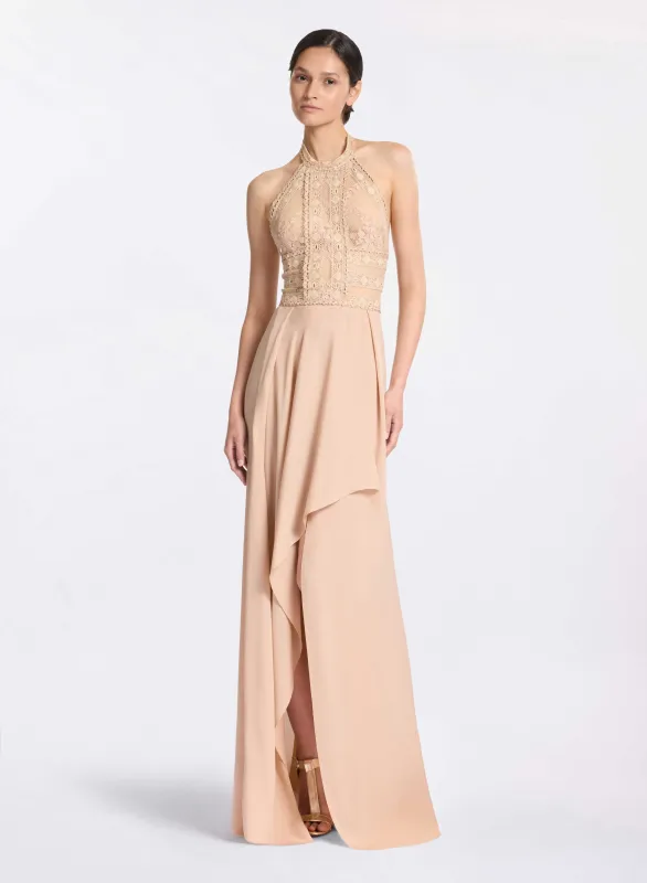 Silk and Lace Long Dress sold by Elie Saab
