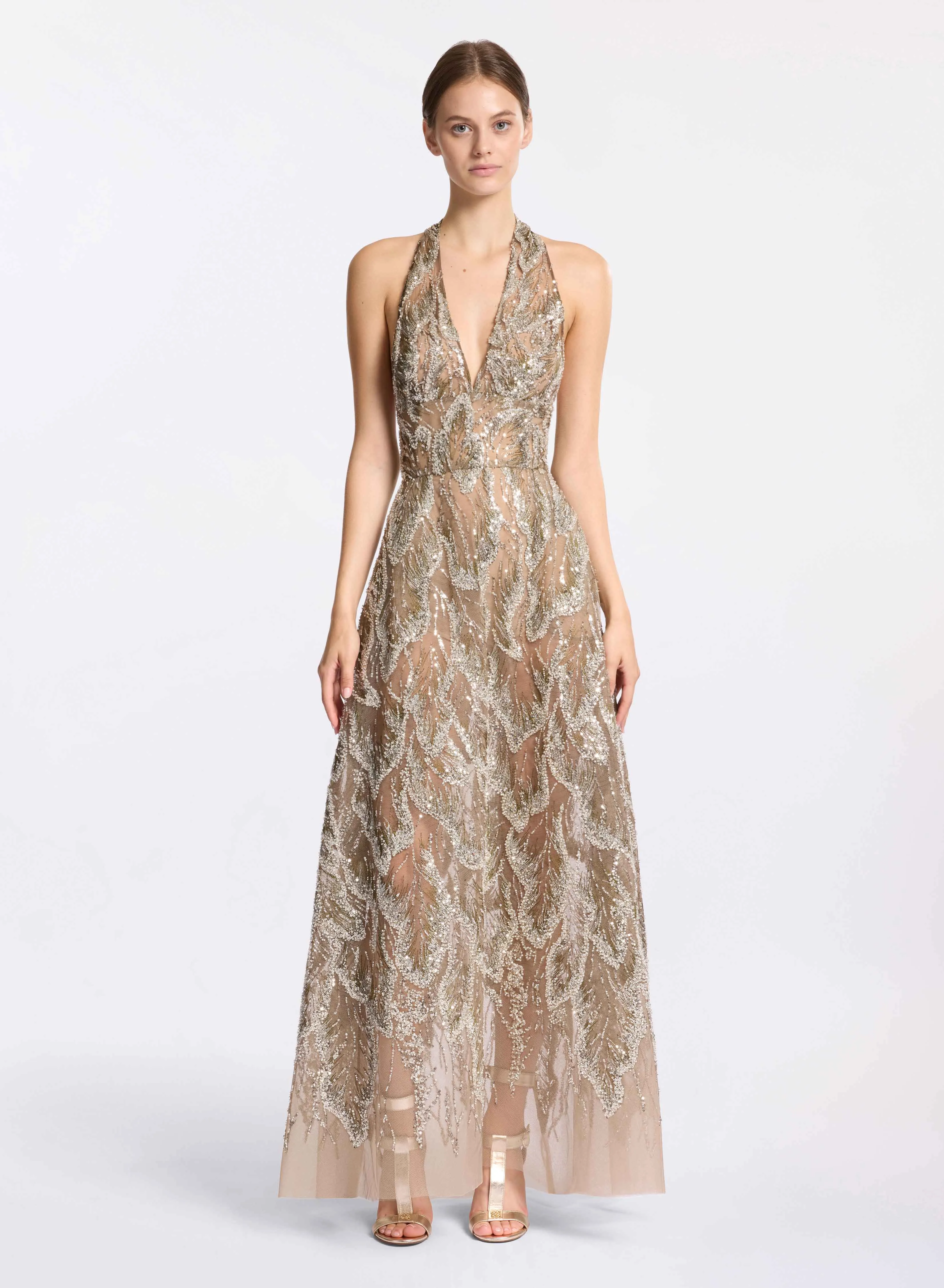 Embroidered Tulle Flared Dress sold by Elie Saab