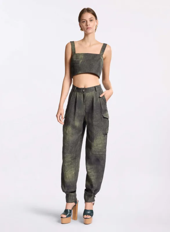 Printed Linen Pants sold by Elie Saab