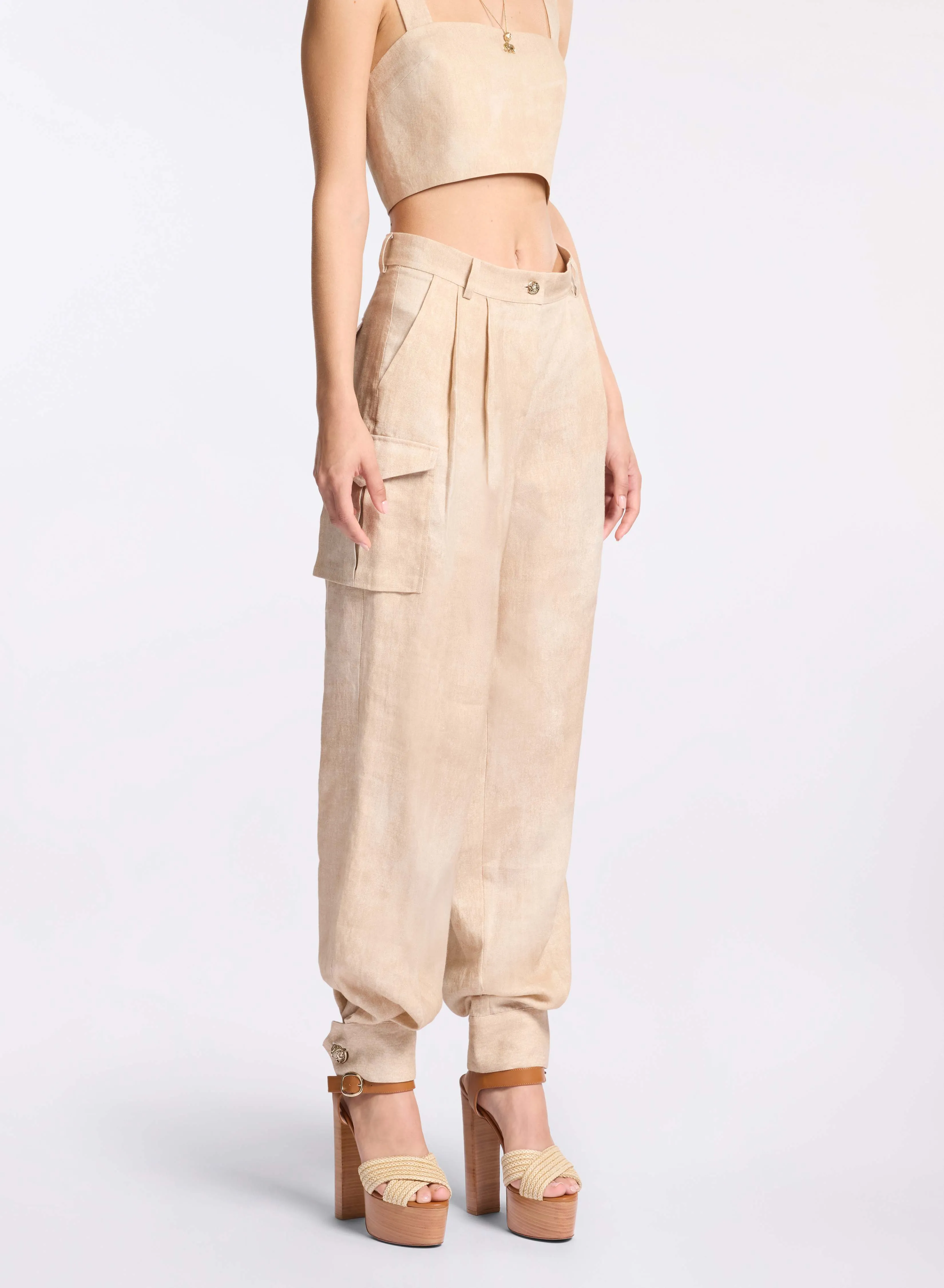 Printed Linen Pants sold by Elie Saab product image thumbnail 2
