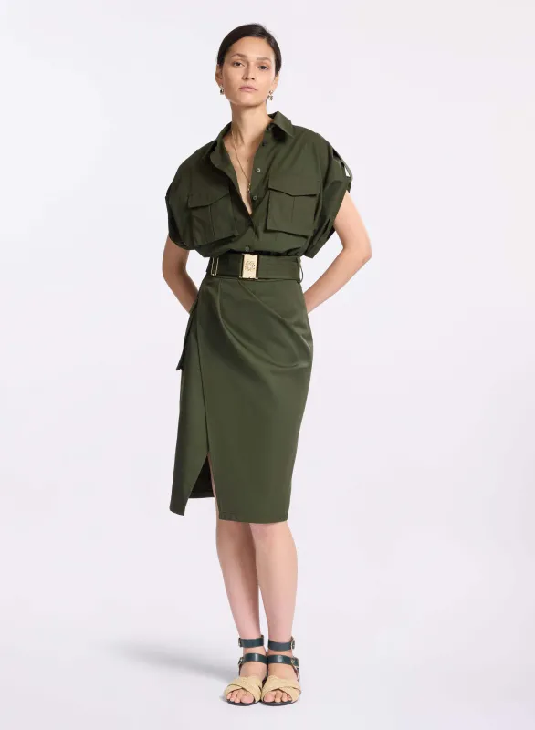 Gabardine Wrap Skirt sold by Elie Saab