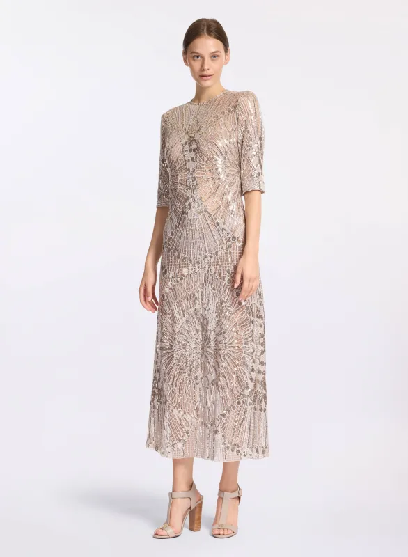 Embroidered Tulle Midi Dress sold by Elie Saab