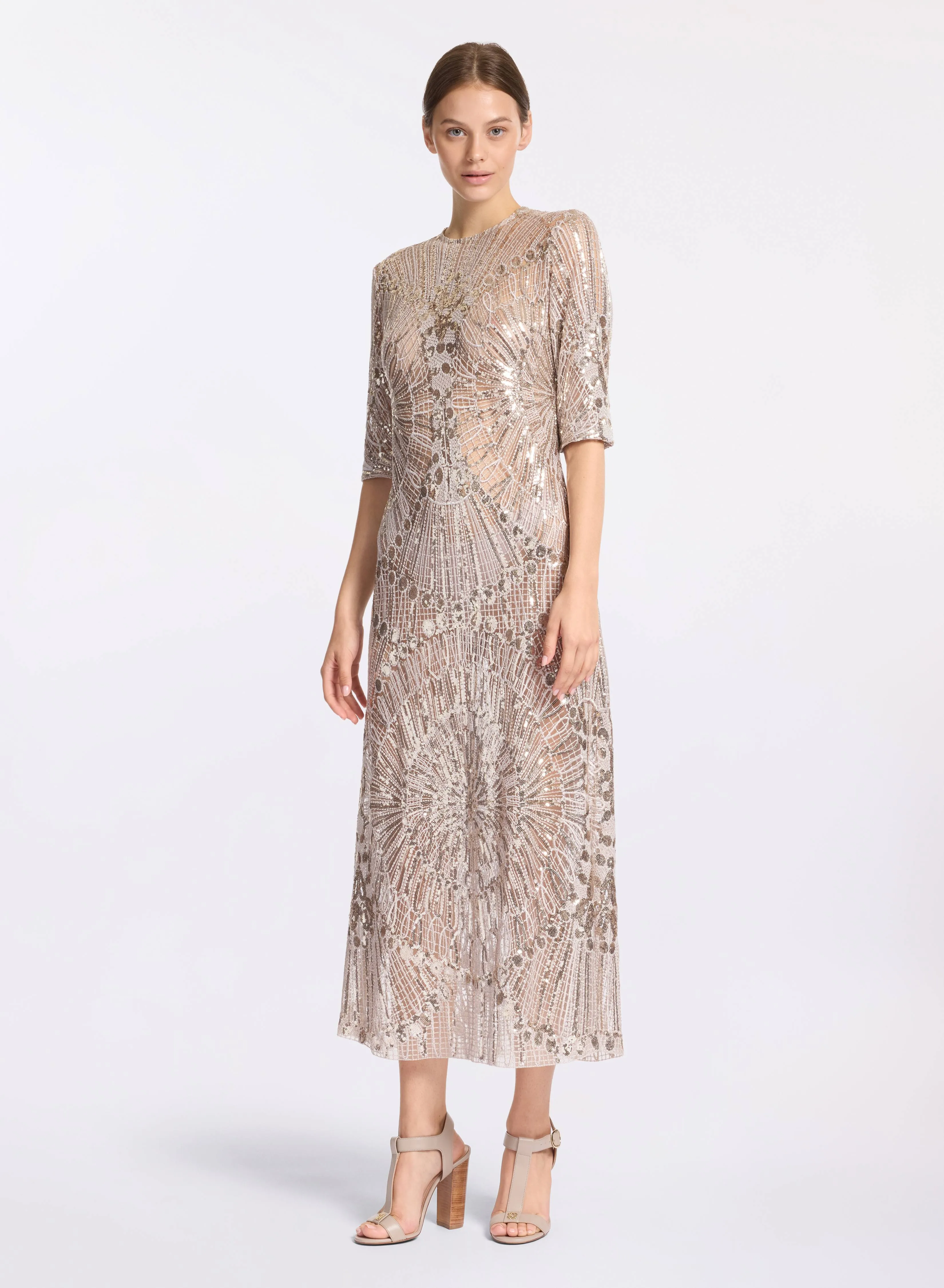 Embroidered Tulle Midi Dress sold by Elie Saab