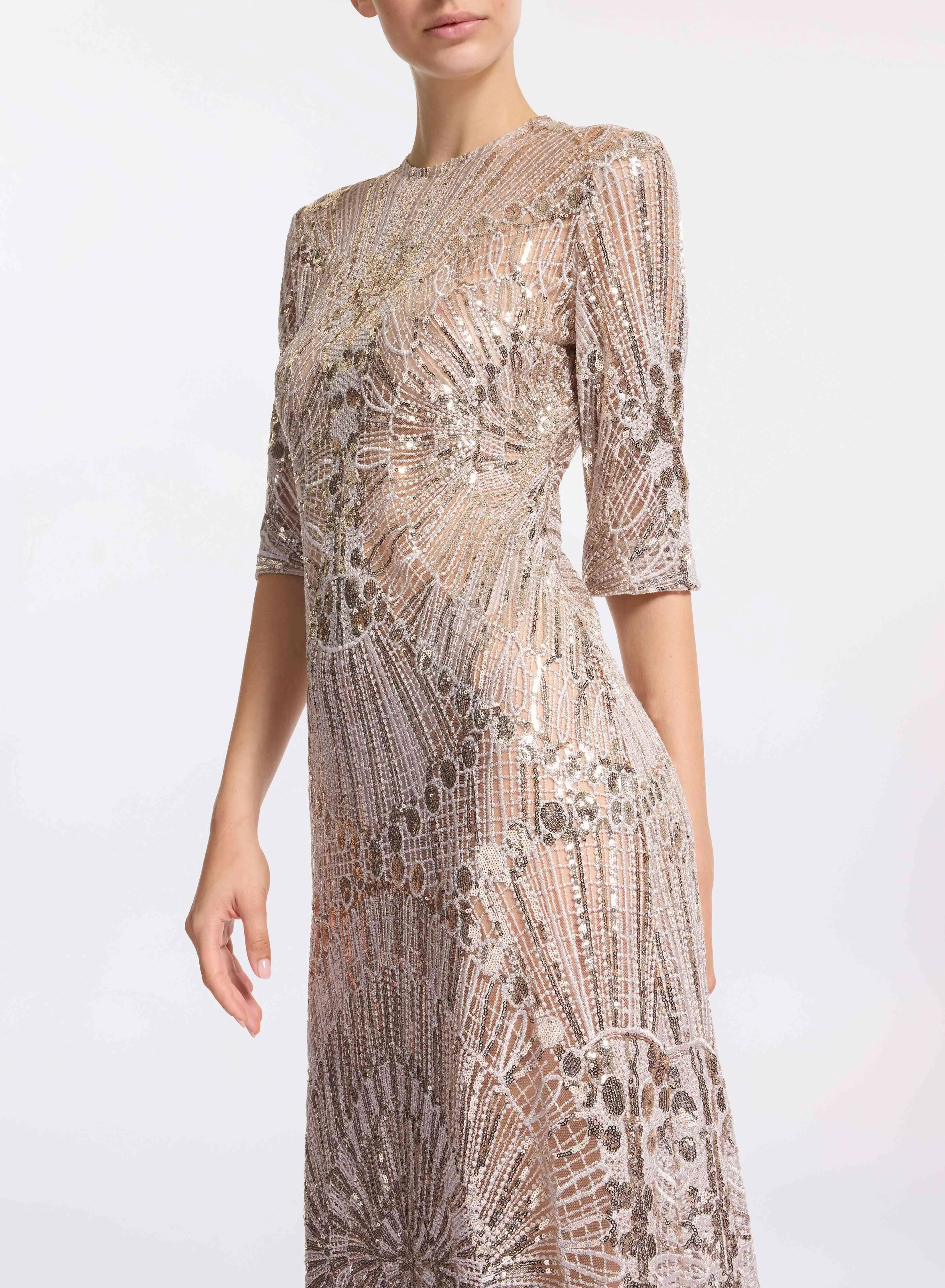 Embroidered Tulle Midi Dress sold by Elie Saab product image thumbnail 3