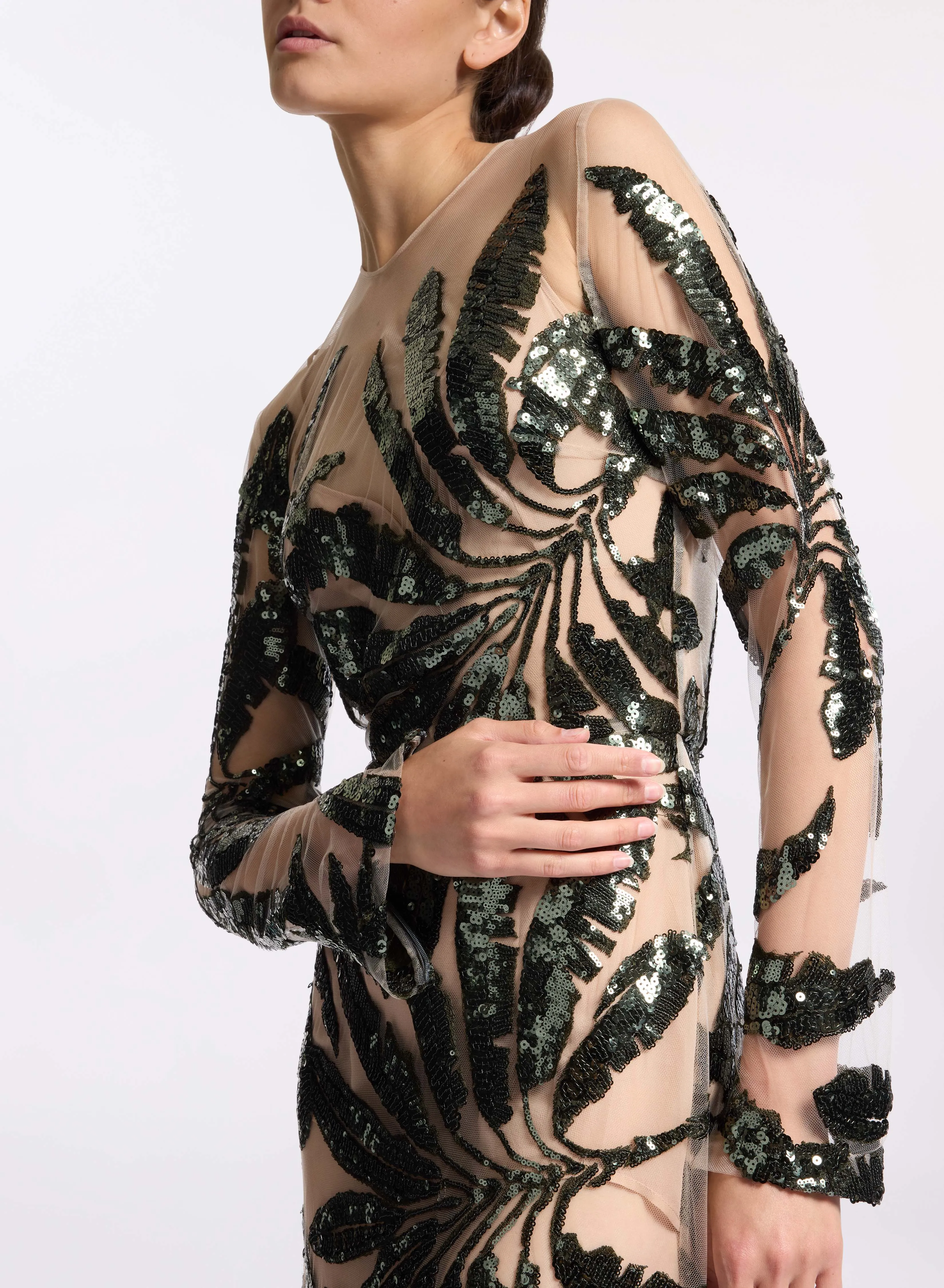 Embroidered Tulle Long Dress sold by Elie Saab product image thumbnail 3