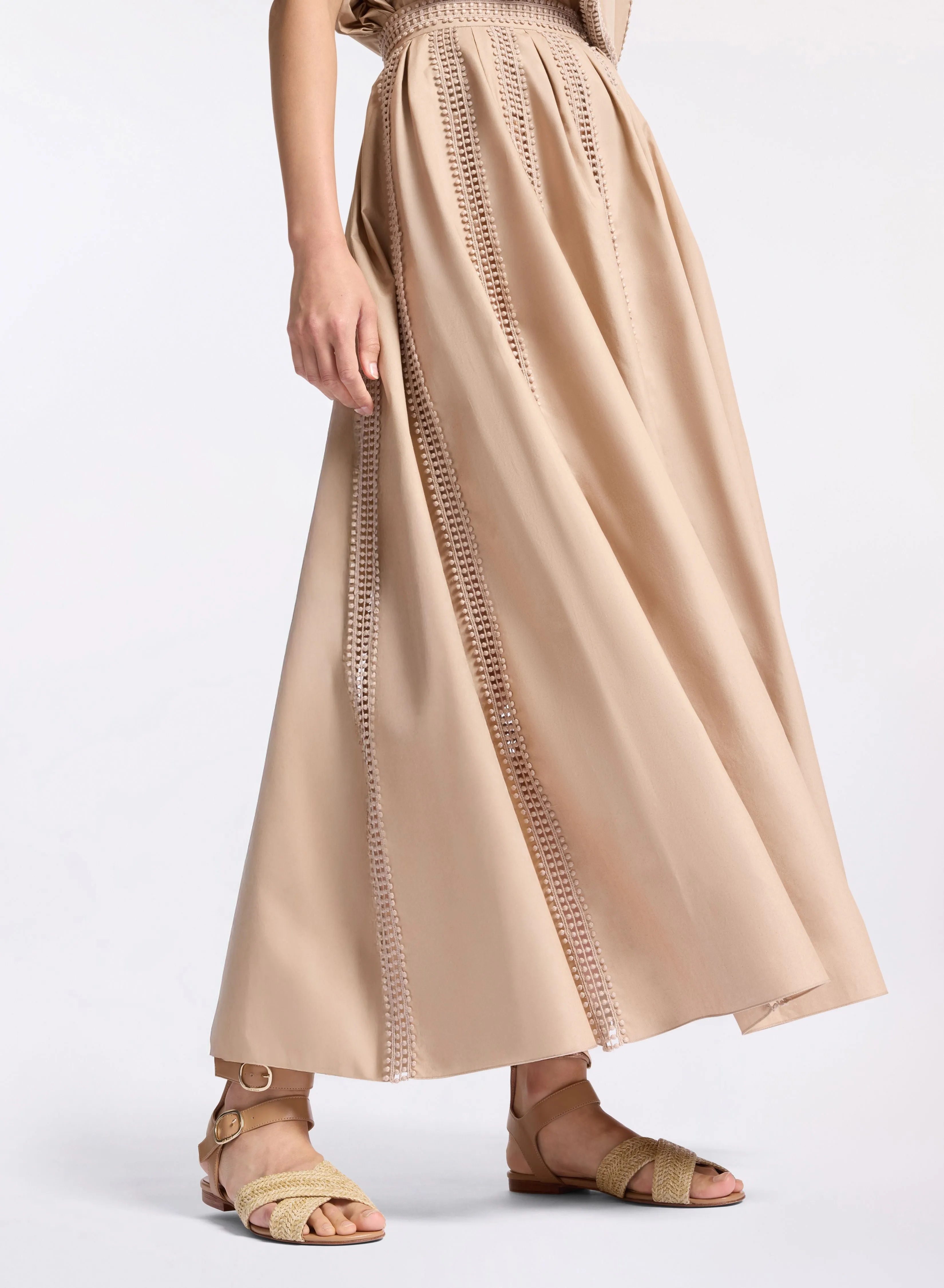 Trim Embellished Poplin Skirt sold by Elie Saab product image thumbnail 4