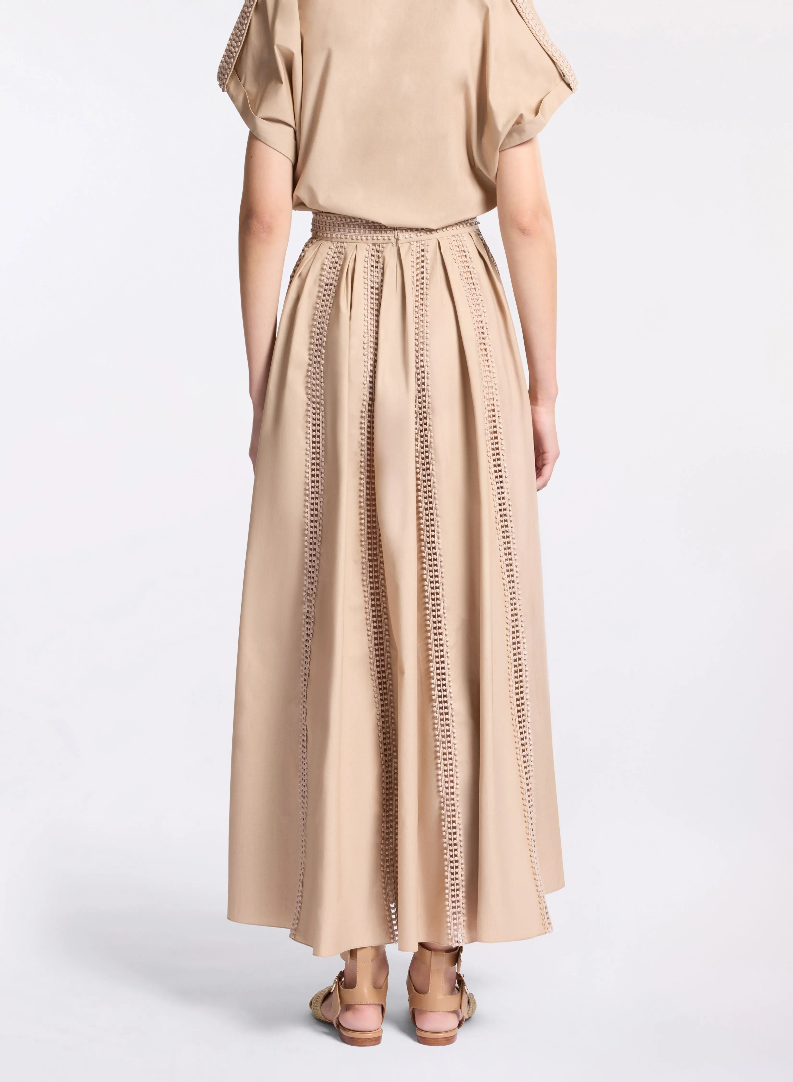 Trim Embellished Poplin Skirt sold by Elie Saab product image thumbnail 3