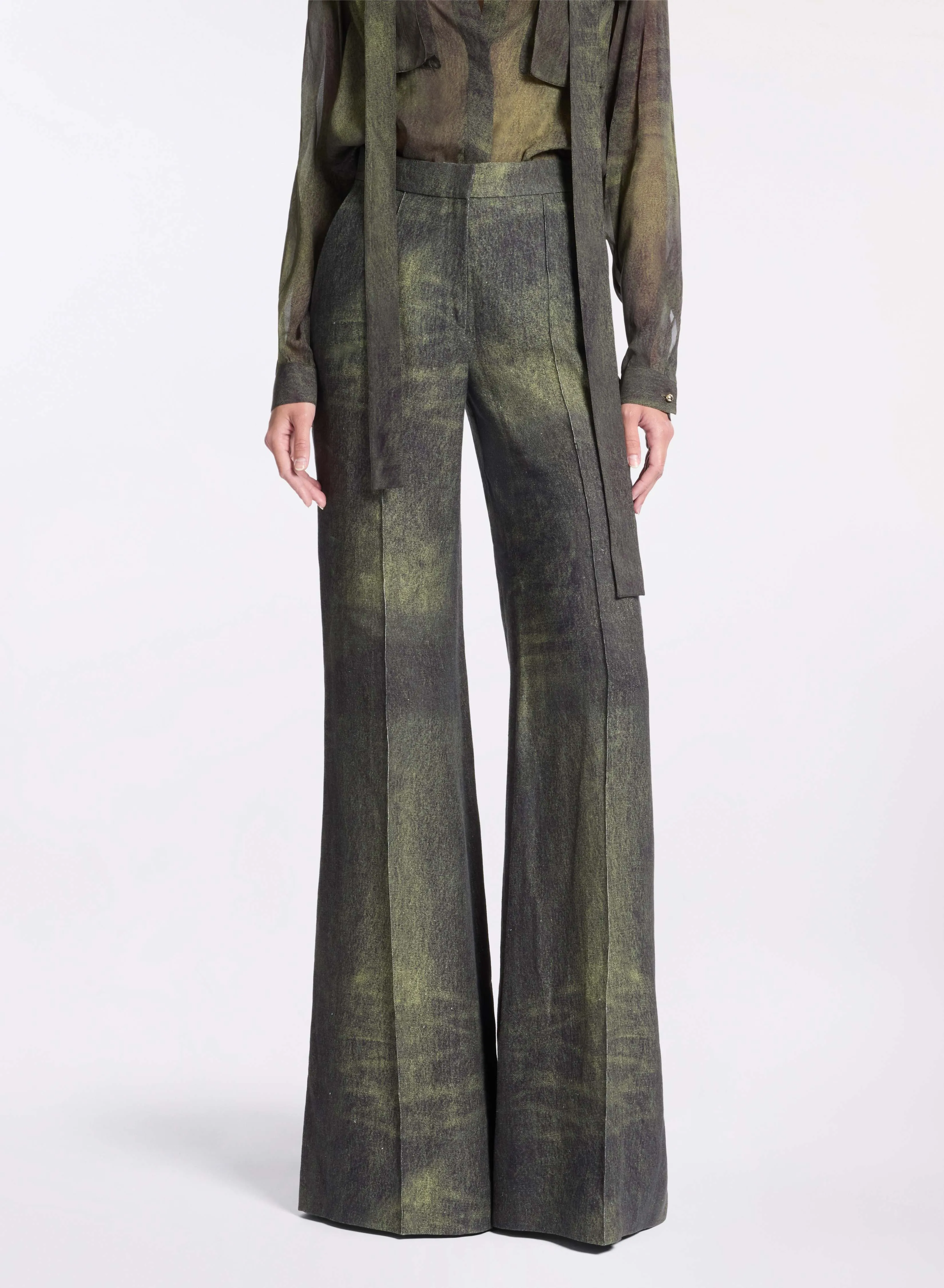 Printed Linen Pants sold by Elie Saab