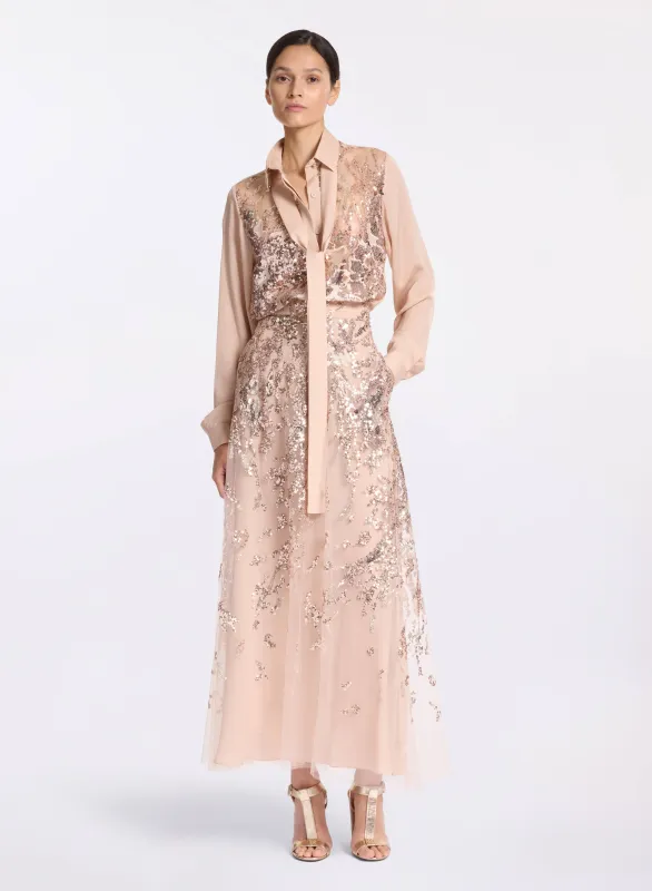 Sequin Midi Skirt sold by Elie Saab