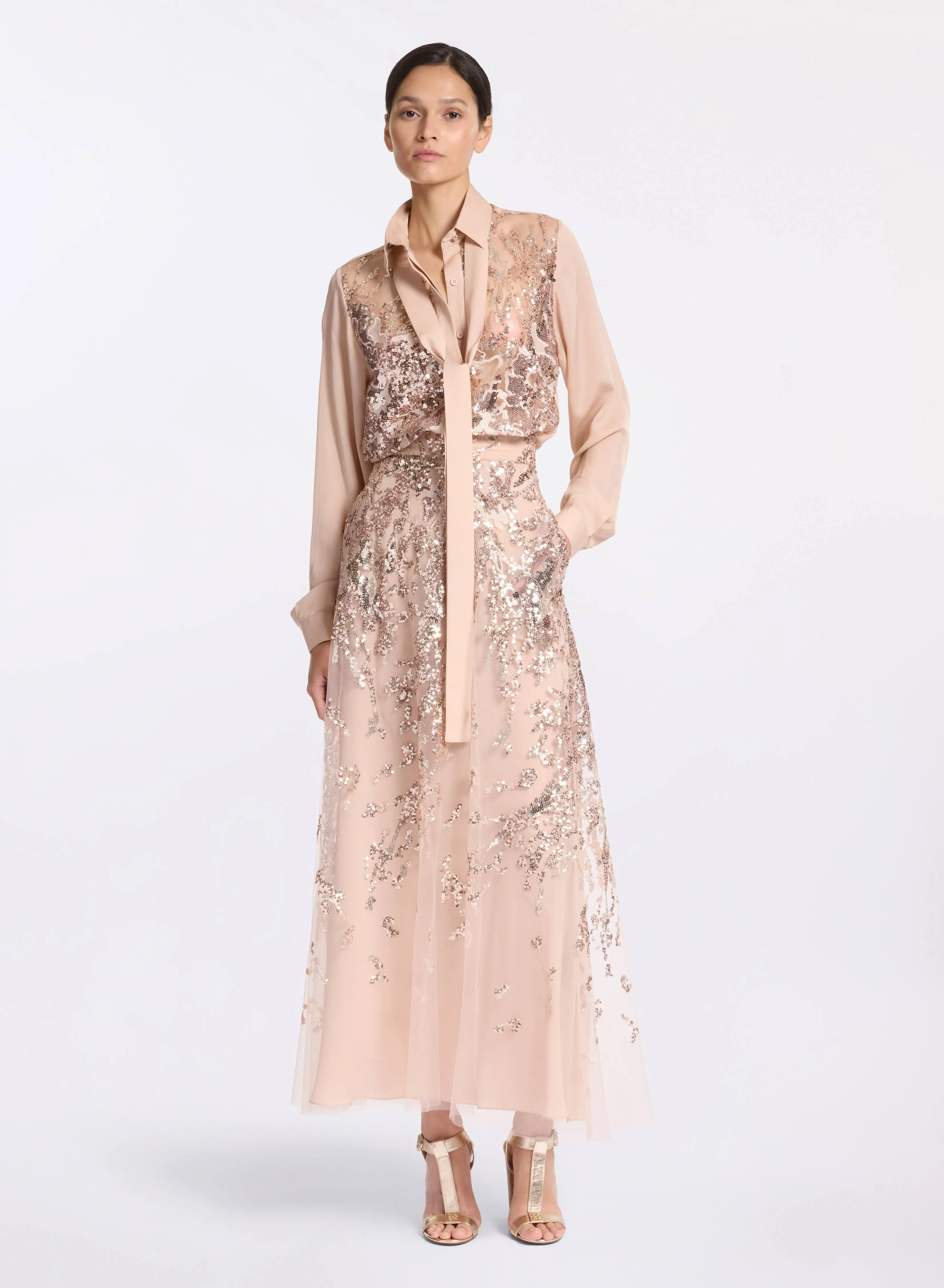 Sequin Midi Skirt sold by Elie Saab