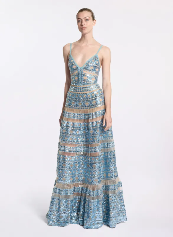 Tulle Embroidered Long Dress sold by Elie Saab