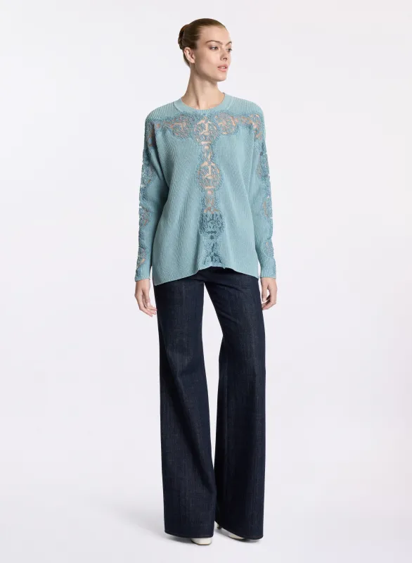 Knit Top with Lace Inserts sold by Elie Saab