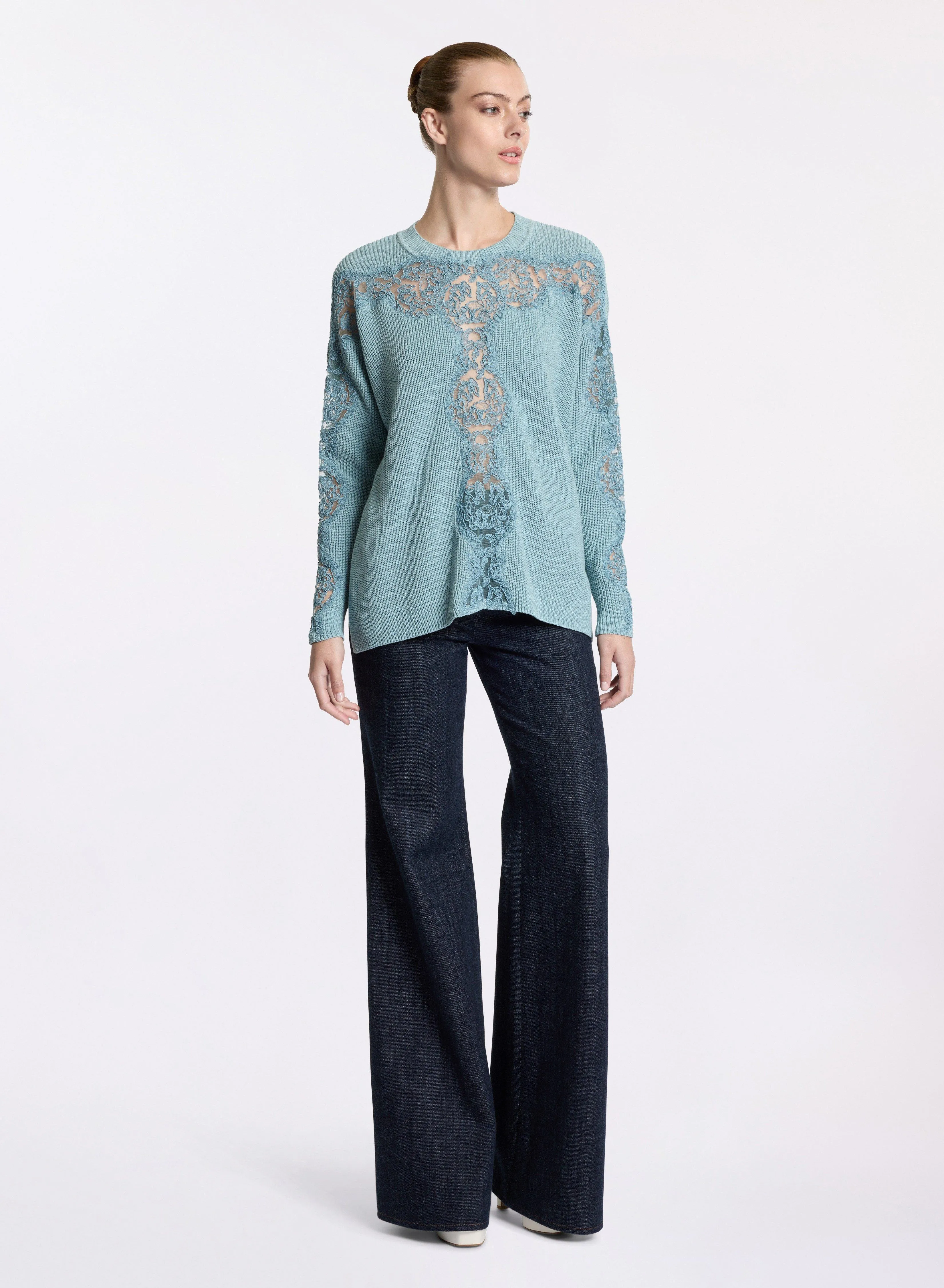 Knit Top with Lace Inserts sold by Elie Saab