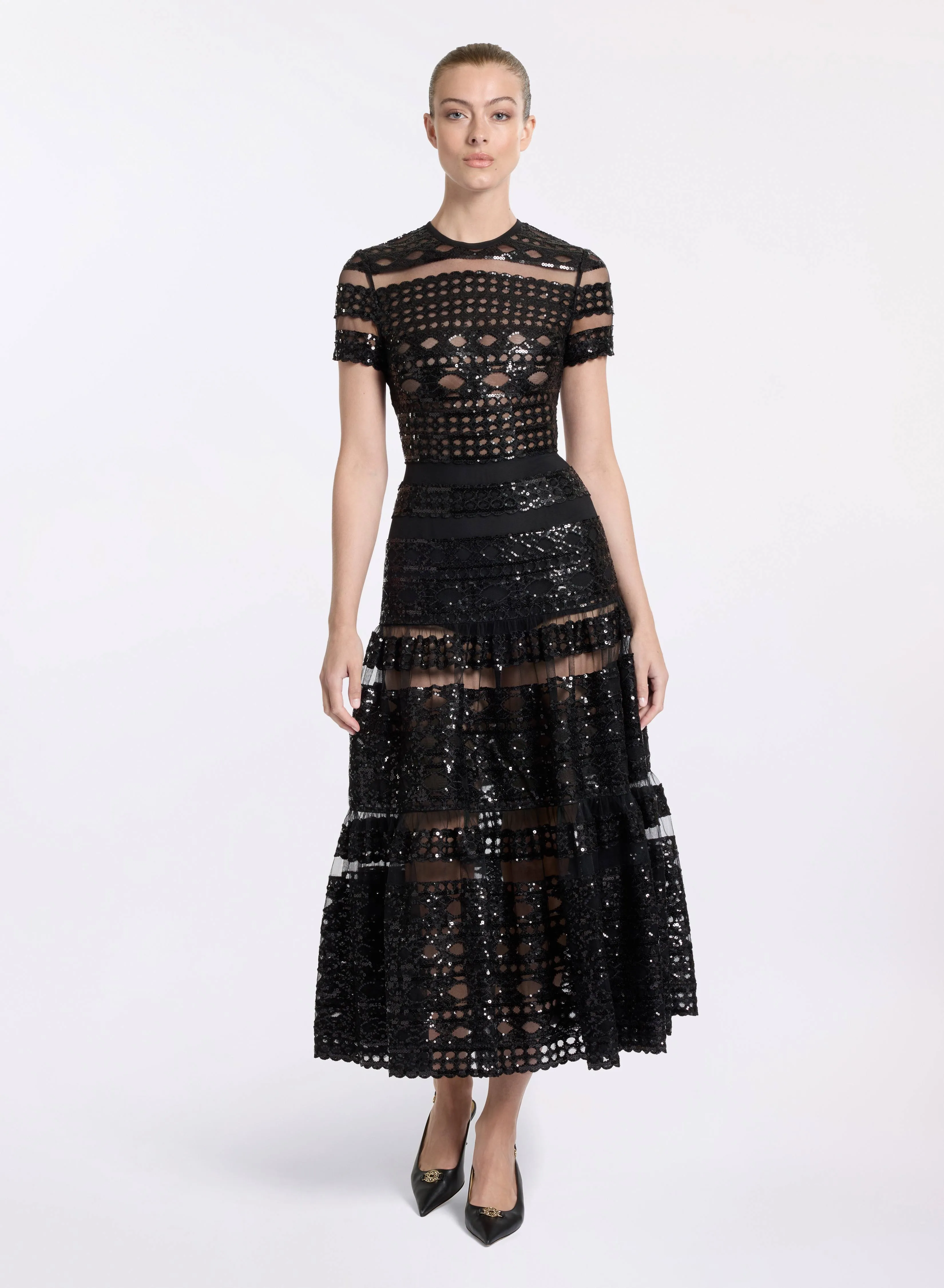Tulle Embroidered Midi Dress sold by Elie Saab
