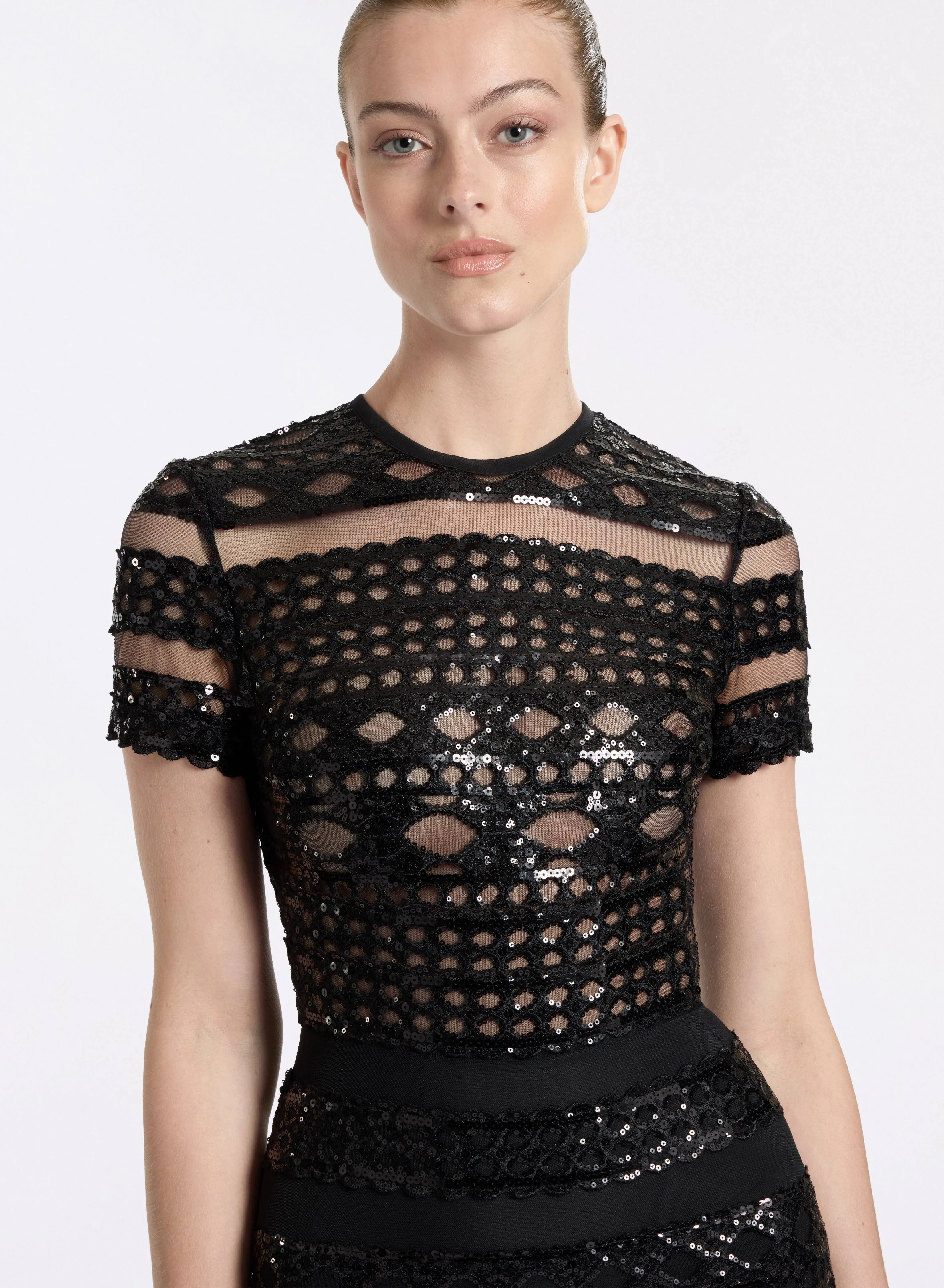 Tulle Embroidered Midi Dress sold by Elie Saab product image thumbnail 3