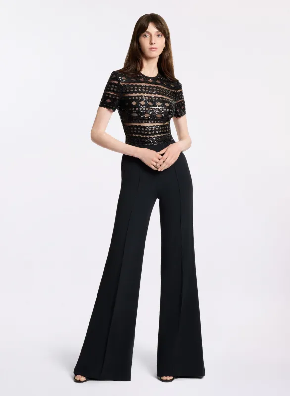 Tulle Embroidered Cady Jumpsuit sold by Elie Saab