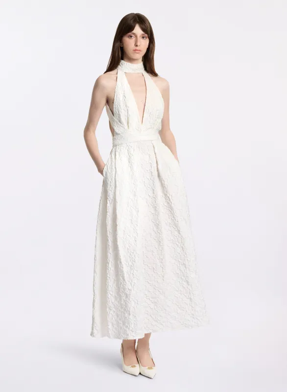 Cotton Embroidered Midi Dress sold by Elie Saab