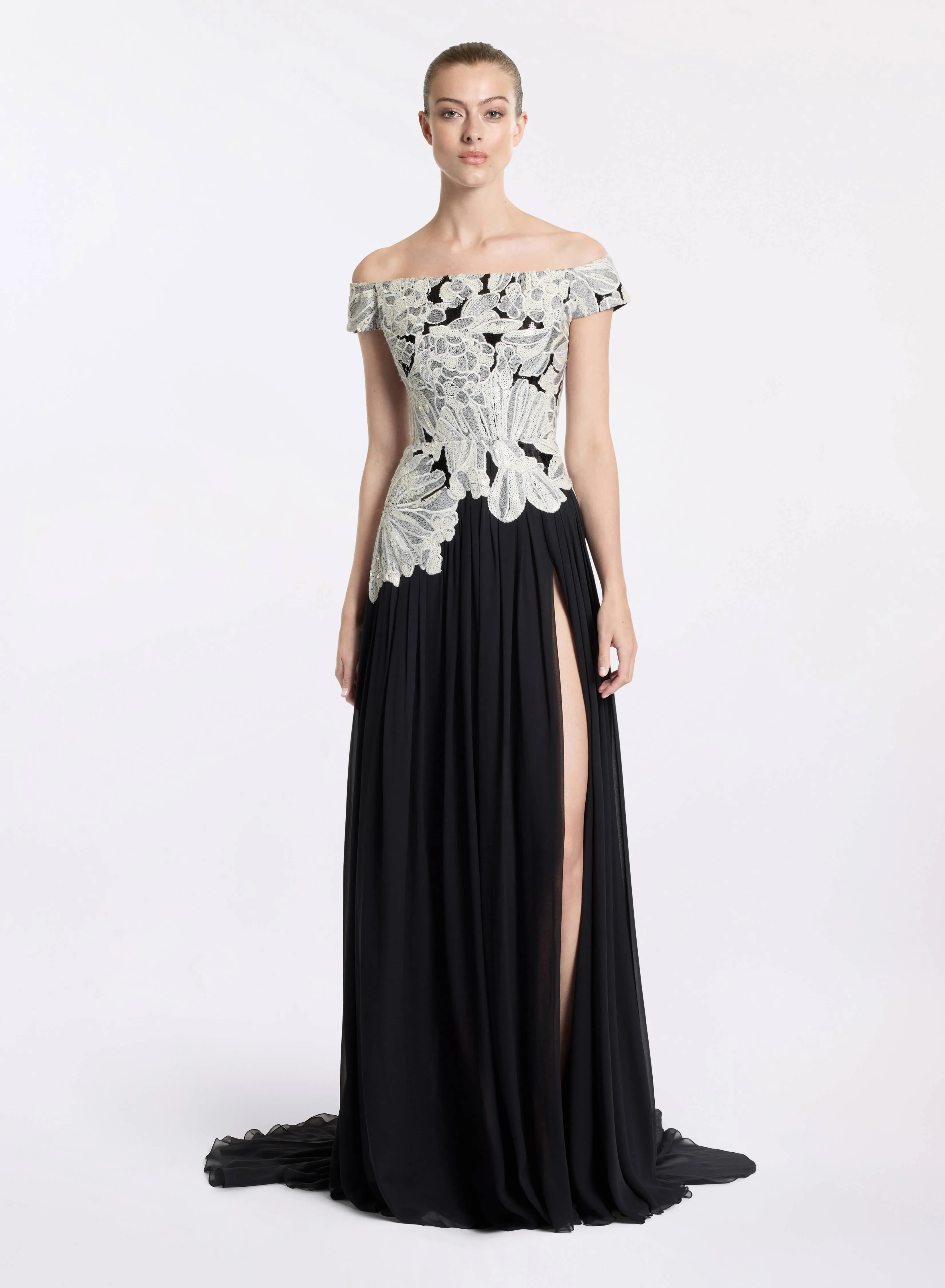 Sequin Embroidered Midi Dress sold by Elie Saab