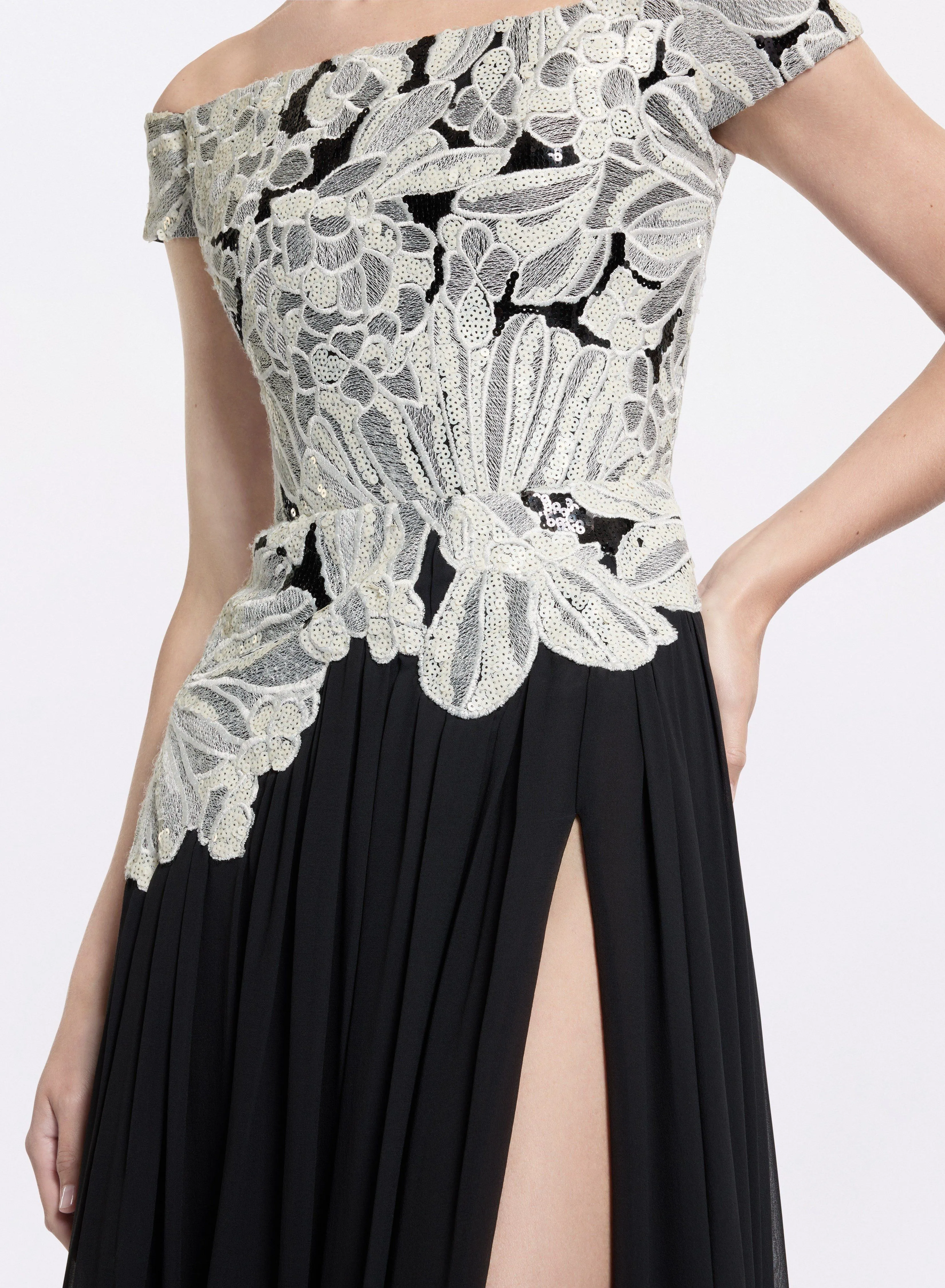 Sequin Embroidered Midi Dress sold by Elie Saab product image thumbnail 3