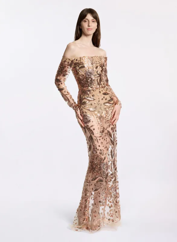 Embroidered Tulle Long Dress sold by Elie Saab