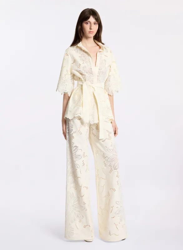 Cotton Embroidered Pants sold by Elie Saab