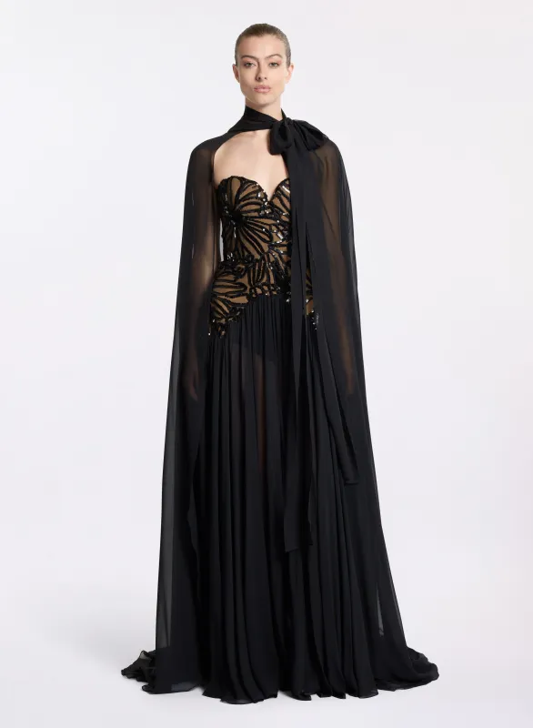 Sequin Embroidered Silk Dress sold by Elie Saab
