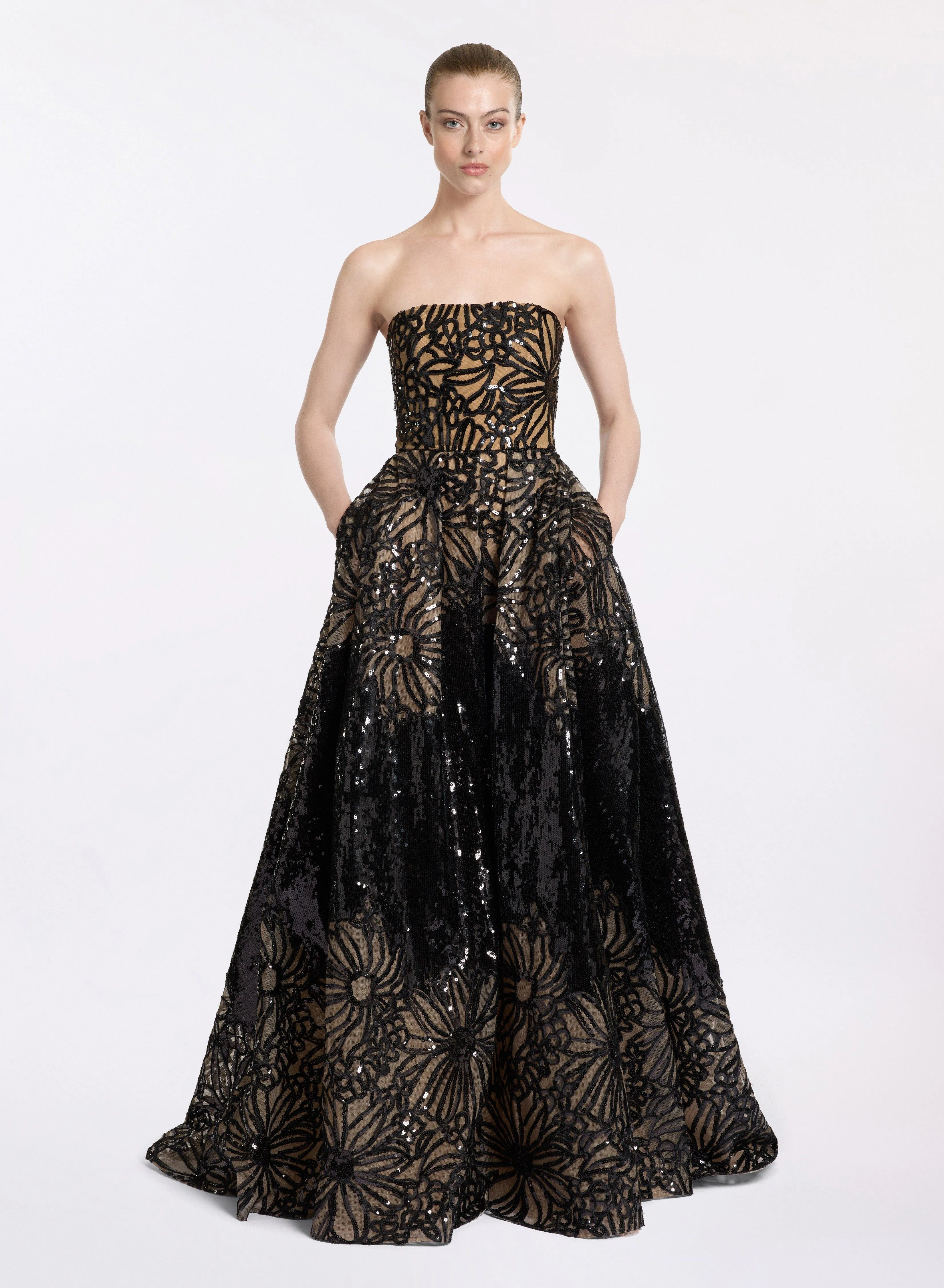 Sequin Embroidered Long Dress sold by Elie Saab