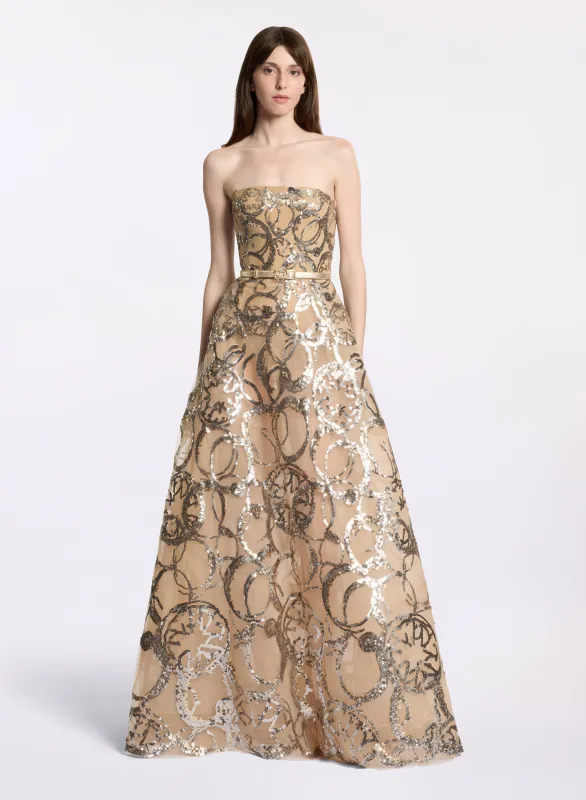 Embroidered Strapless Gown made by Elie Saab
